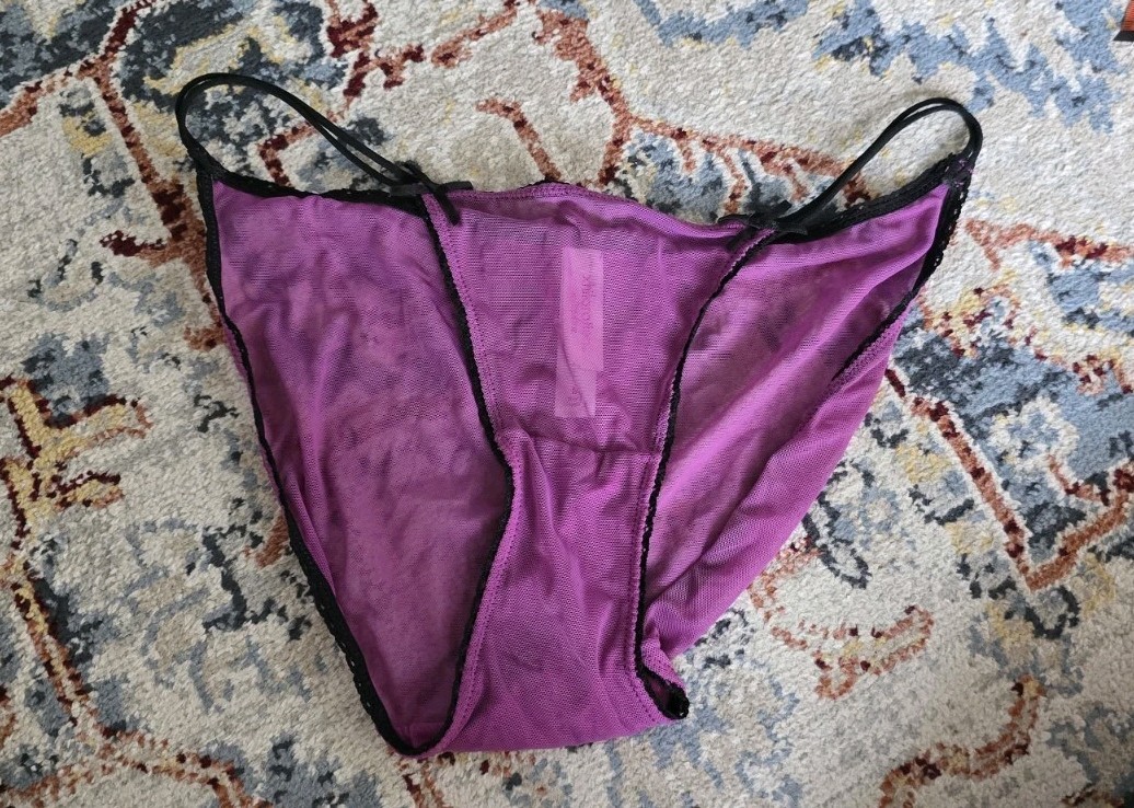 Vintage Y2K Xhilaration Pink Mesh Panties Double String Bikini Panty Medium