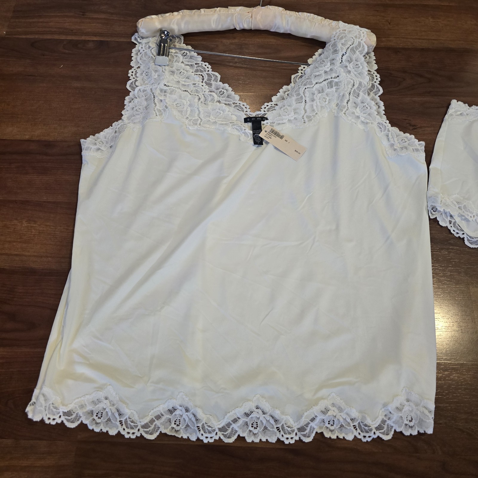 Soma By Chicos Ivory Lace Trim Lingerie Set camisole and slip Vintage Romantic