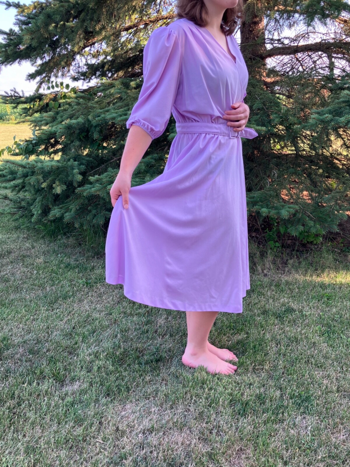 Vintage Lorac Original Purple Dress with Belt