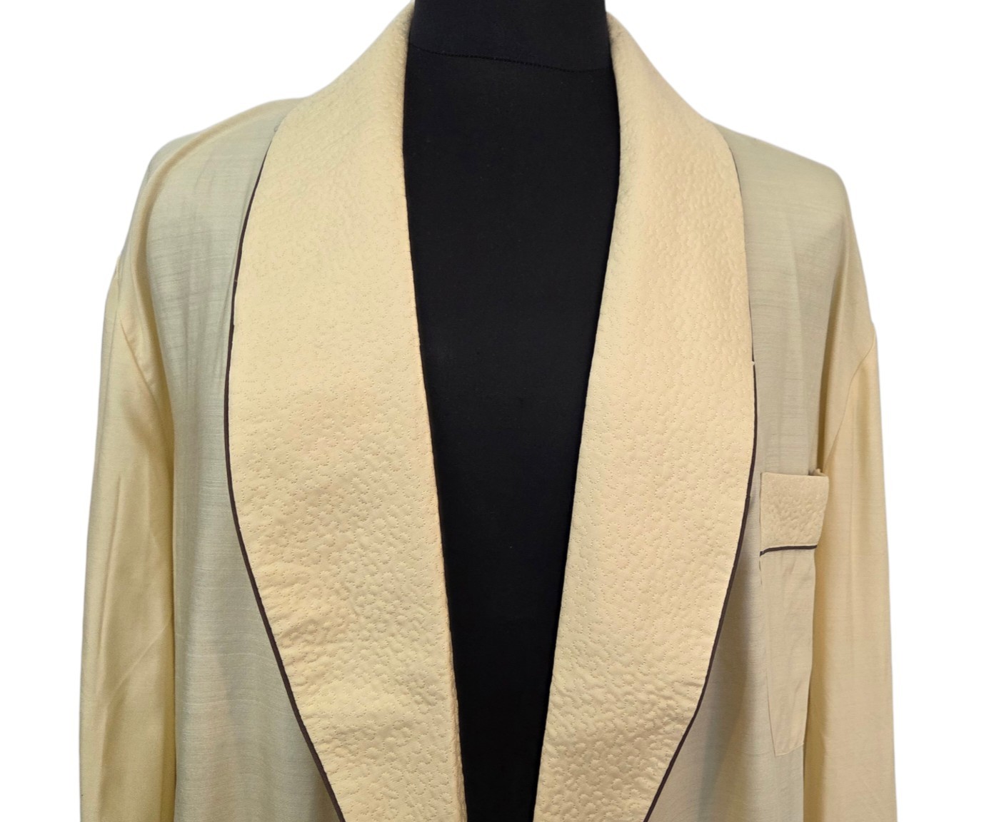 Vintage Peacock Robe 100% Silk Yellow Men’s XL Unisex Chinese Pockets Open NWOT