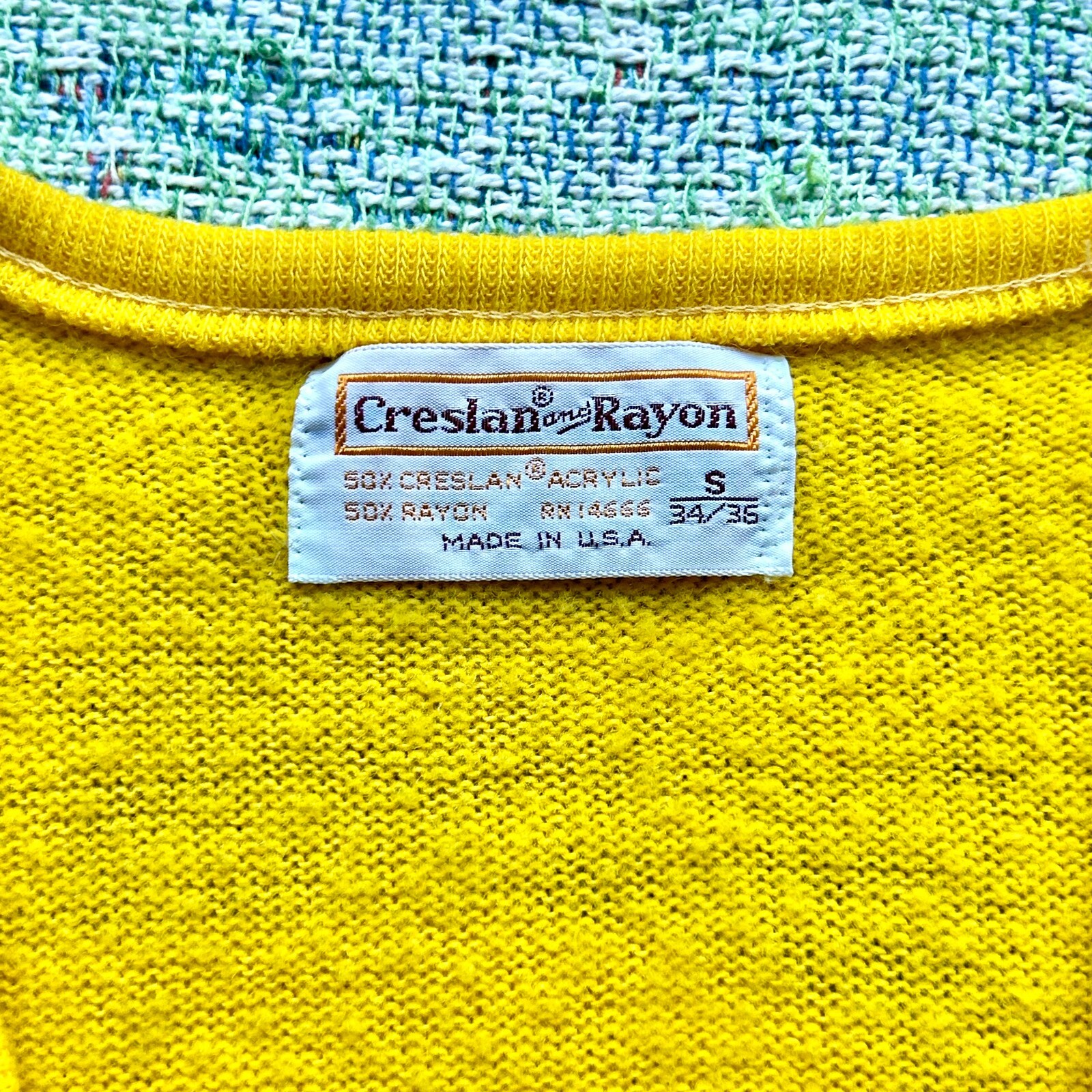 Vintage 60s High School Varsity Band V Neck Sweater Creslan and Rayon
