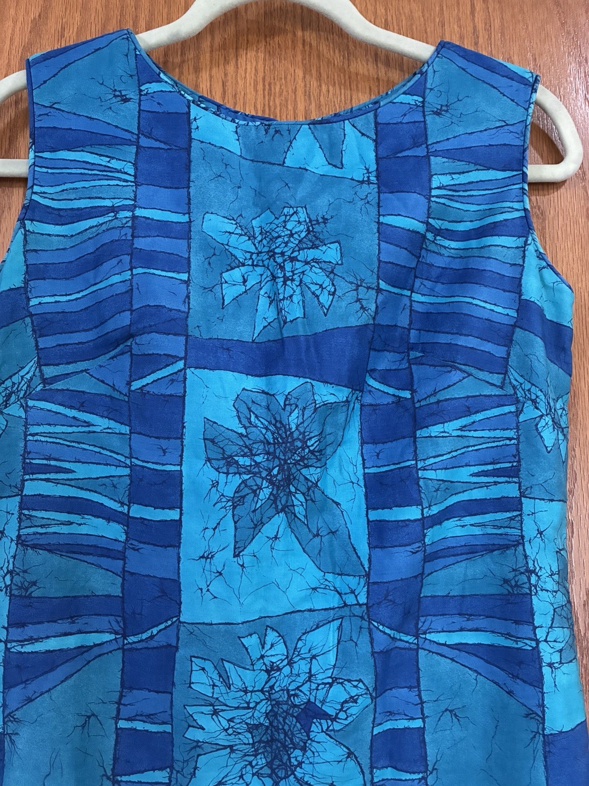 Hawaiian Creations Sleeveless Dress By Stan Hicks, Vintage, Sz Small, Turquoise