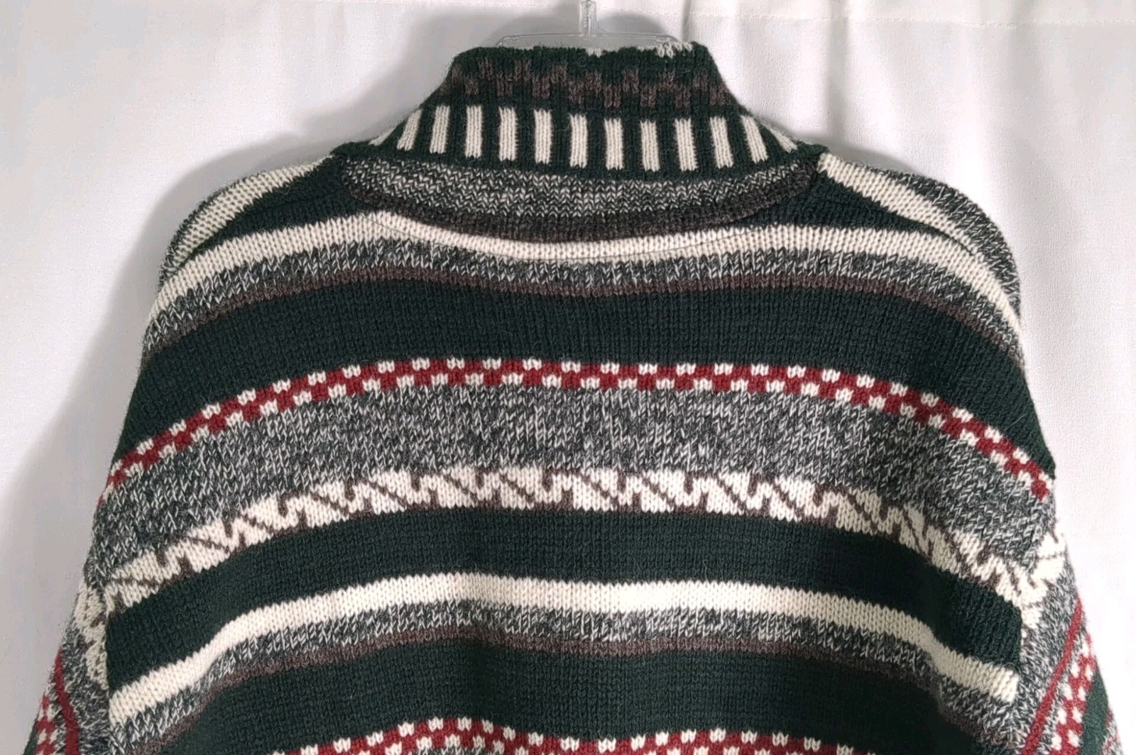 NWT Bay Road New Zealand 100% Wool Multicolor Collared Cardigan Sweater M