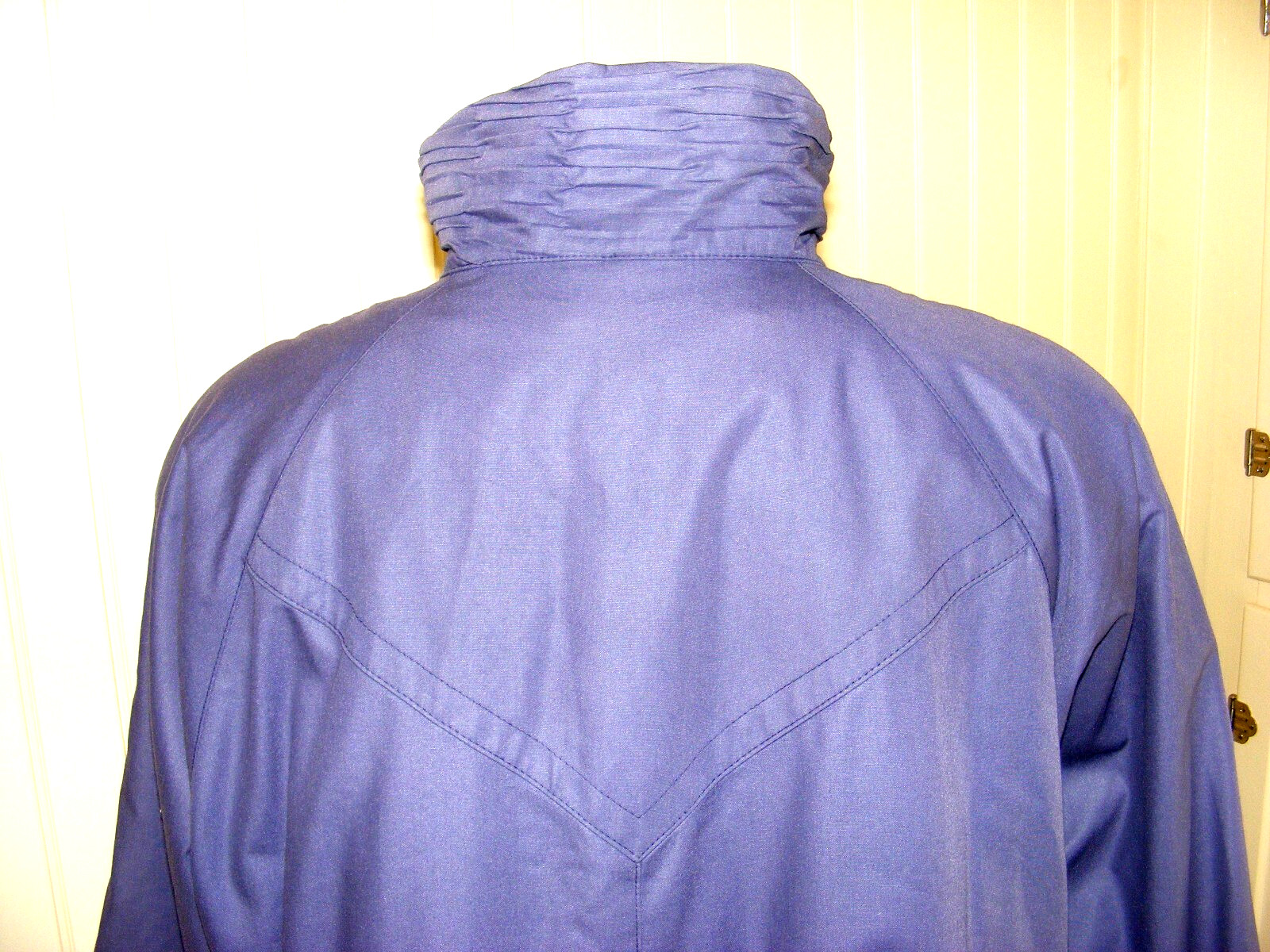 80S TRENCH COAT LONDON FOG WOMENS PLUM PURPLE WOOL LINED POLY COTTON FULL LENGTH