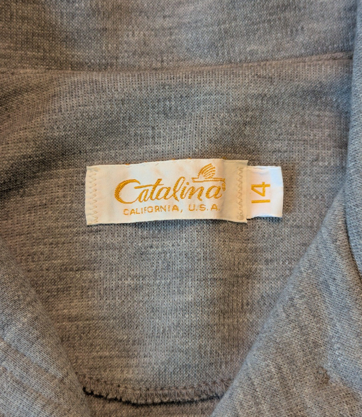Catalina California Vintage 60s 70s Women’s Gray Knit Chore Shacket Size 14 USA