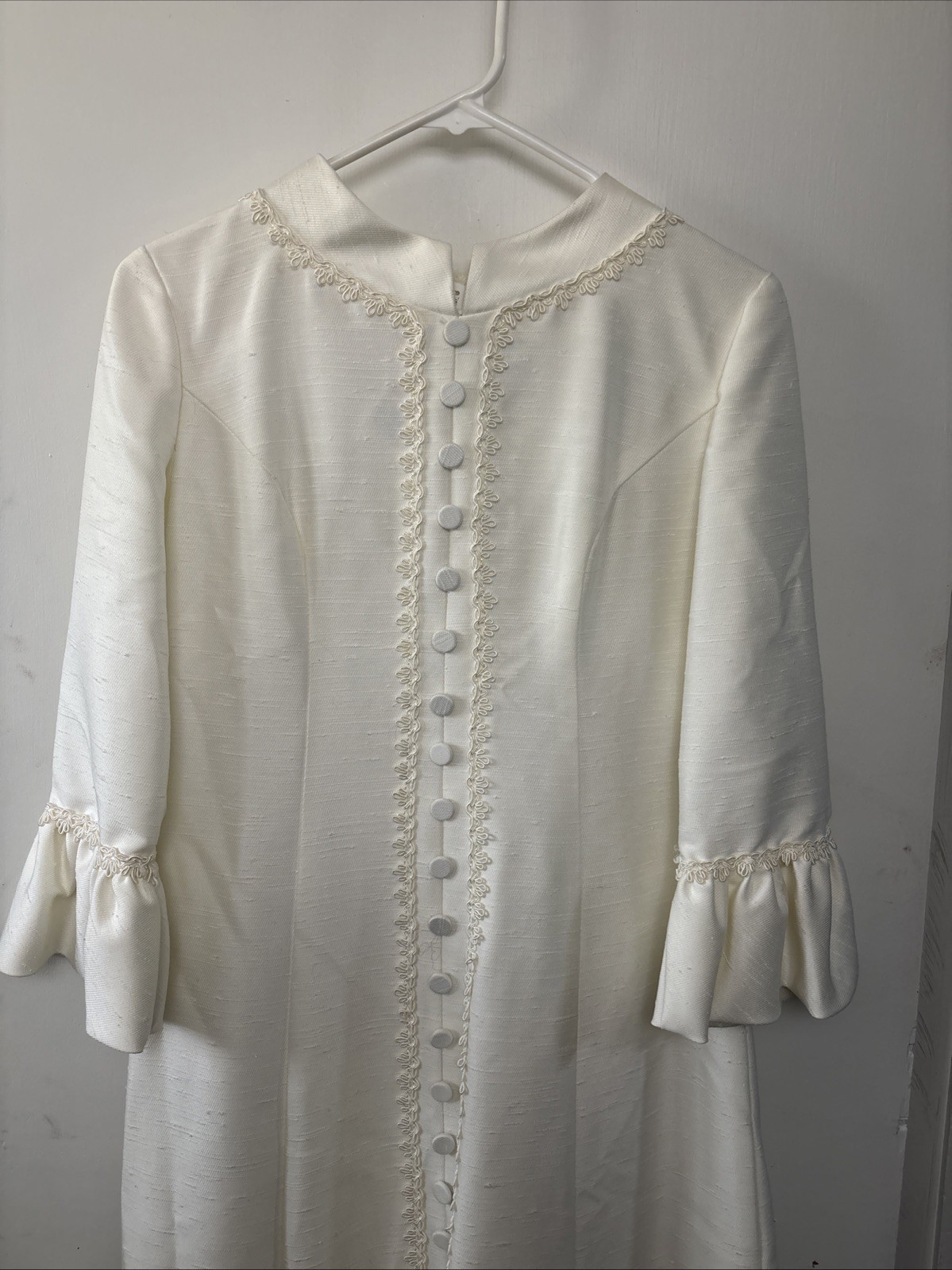 Vintage Lorrie Deb of San Francisco 1950s Ivory Wedding Dress Cape Train SZ 9 10