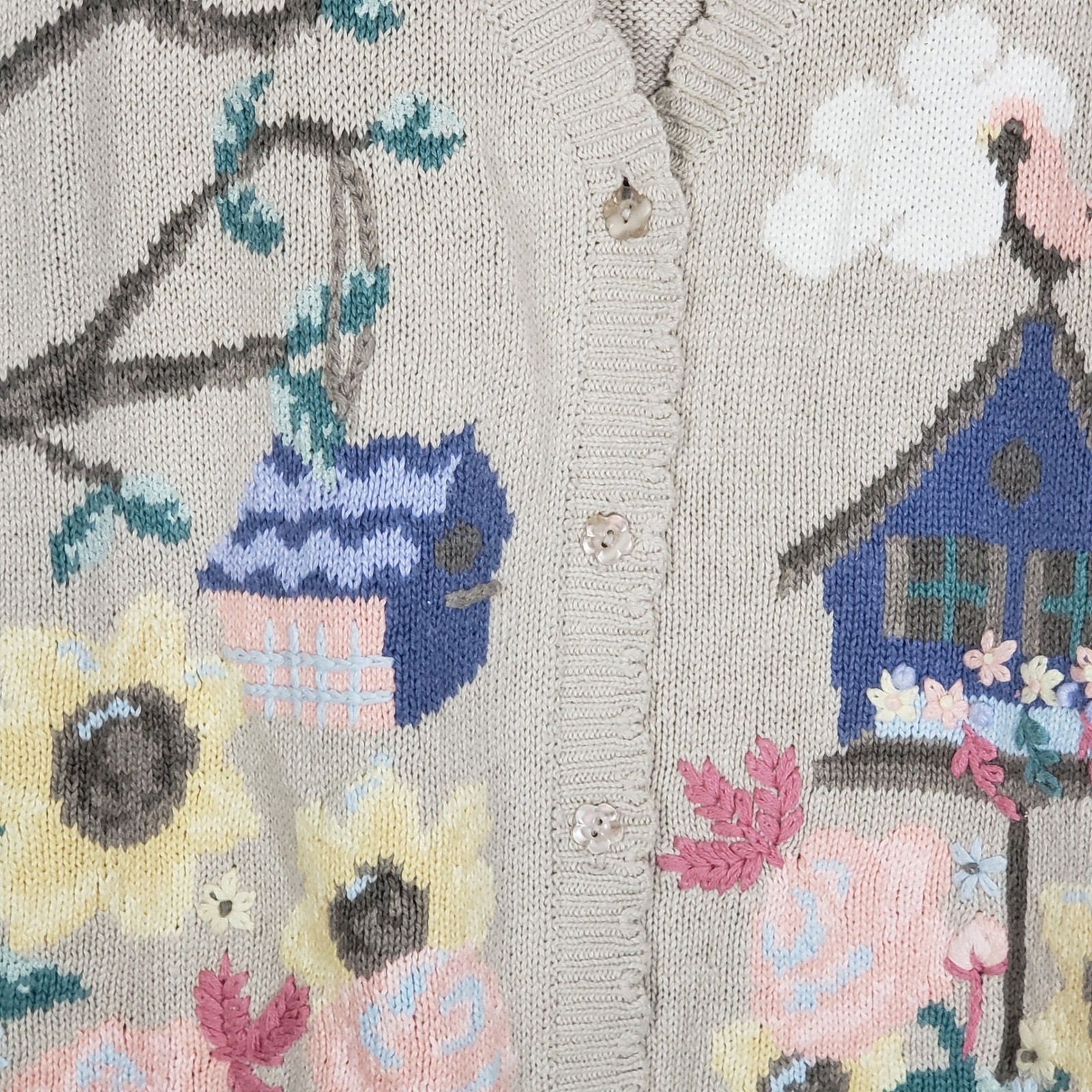 Vintage Northern Reflections XL Sweater Vest Birdhouse Grannycore Shabby Chic
