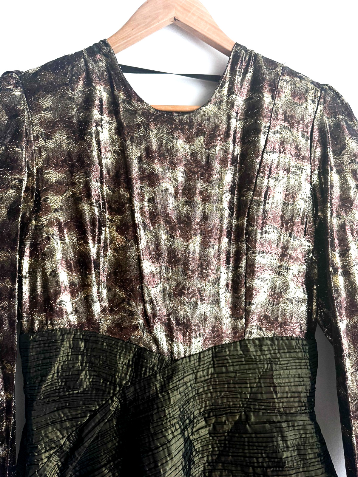 Vintage Liptons Taffeta Lurex Earth Tones Midi Prom Dress NWT 10
