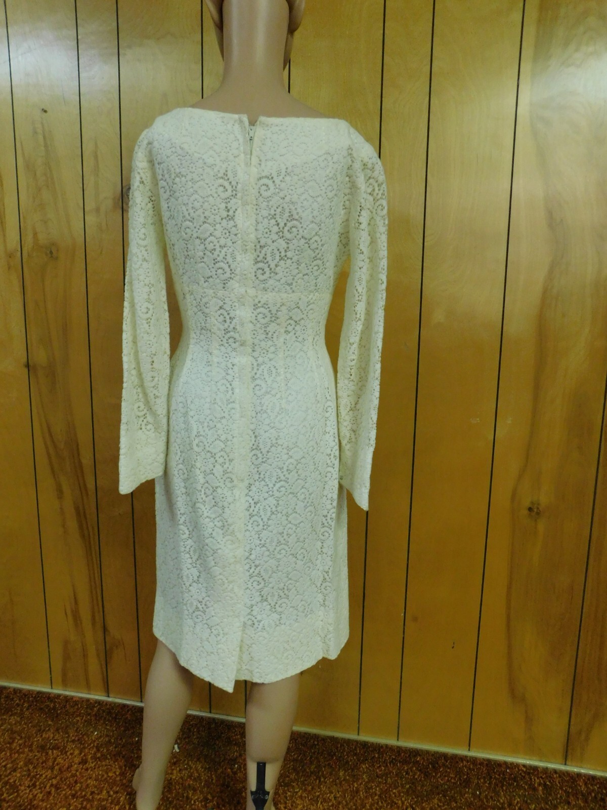 Vintage 60’s Cream VERY soft Cotton Lace Day Dress Waist 28″*