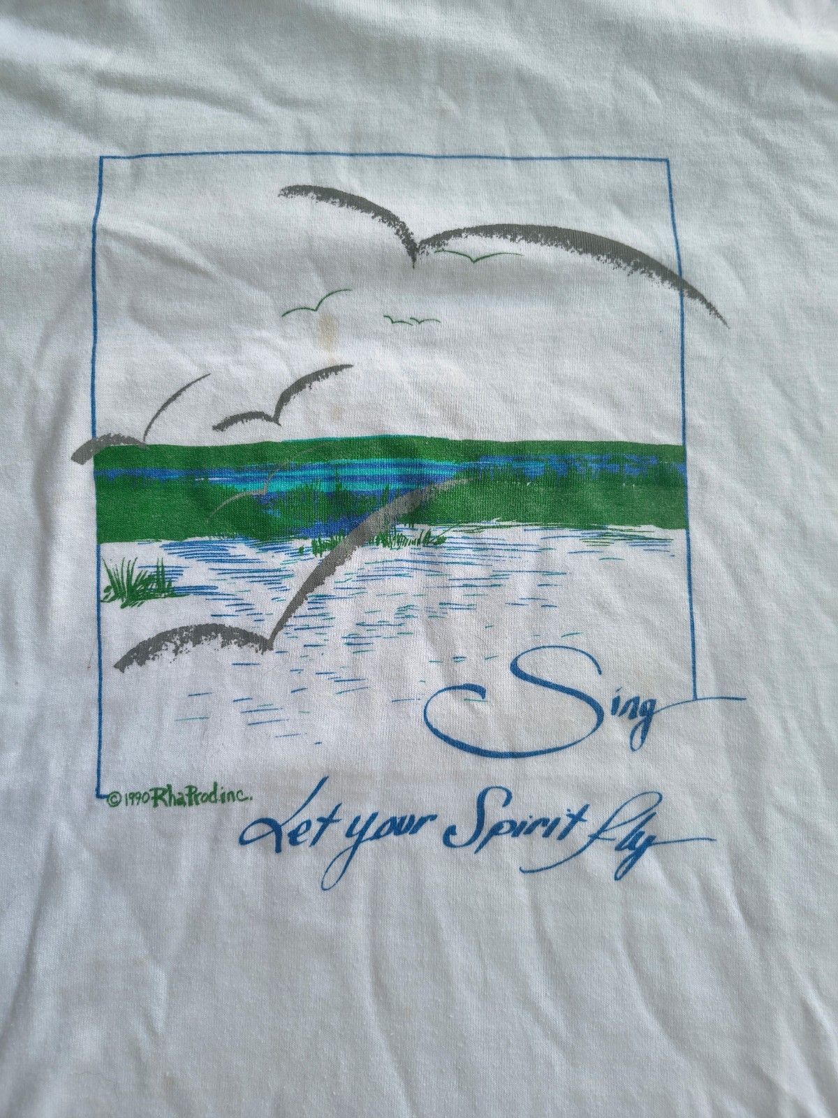 Vintage 1990 RHA T Shirt Sz Large White Oneita Power 50 USA Single Stitch