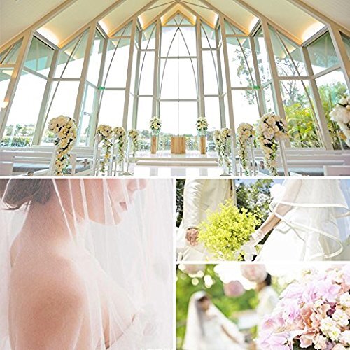For Artistic Photo and Wedding Double Ribbon Edge Cascade Wedding Veil with Comb