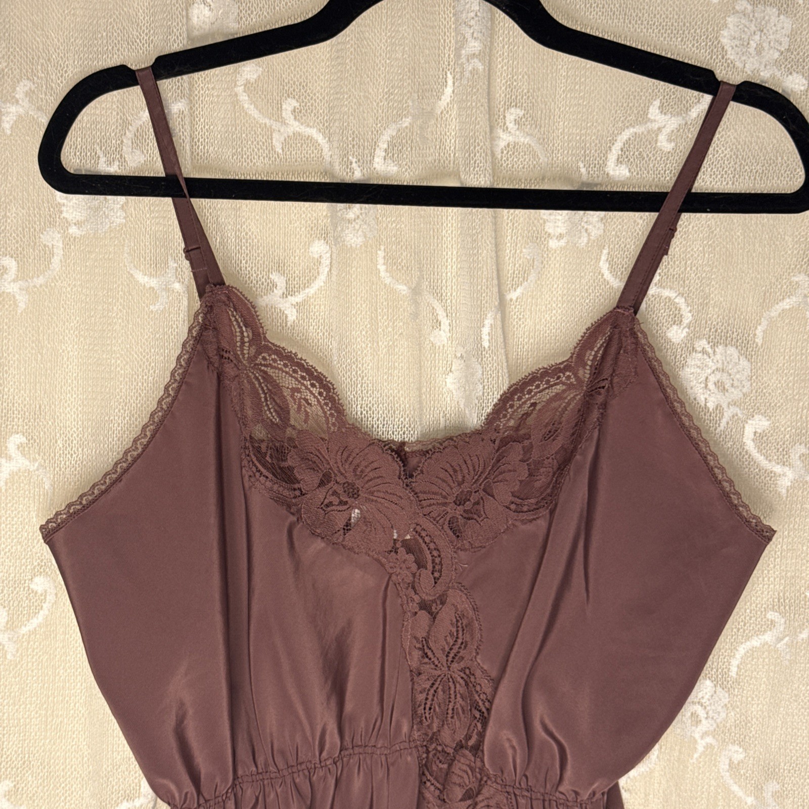 VTG Lorraine Solid Grape & Scalloped Lace Sissy Teddy Romper Playsuit Med 38 B