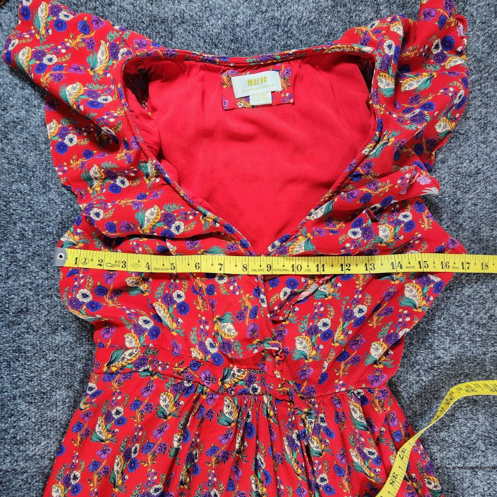 Maeve Anthropologie Womens Wrap Dress Size 8 Boho Floral Cottagecore