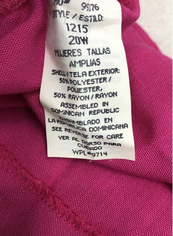 Vintage 90s Sage Harbor Women’s Fuchsia Pink Linen Look Button Front Top Sz 20W