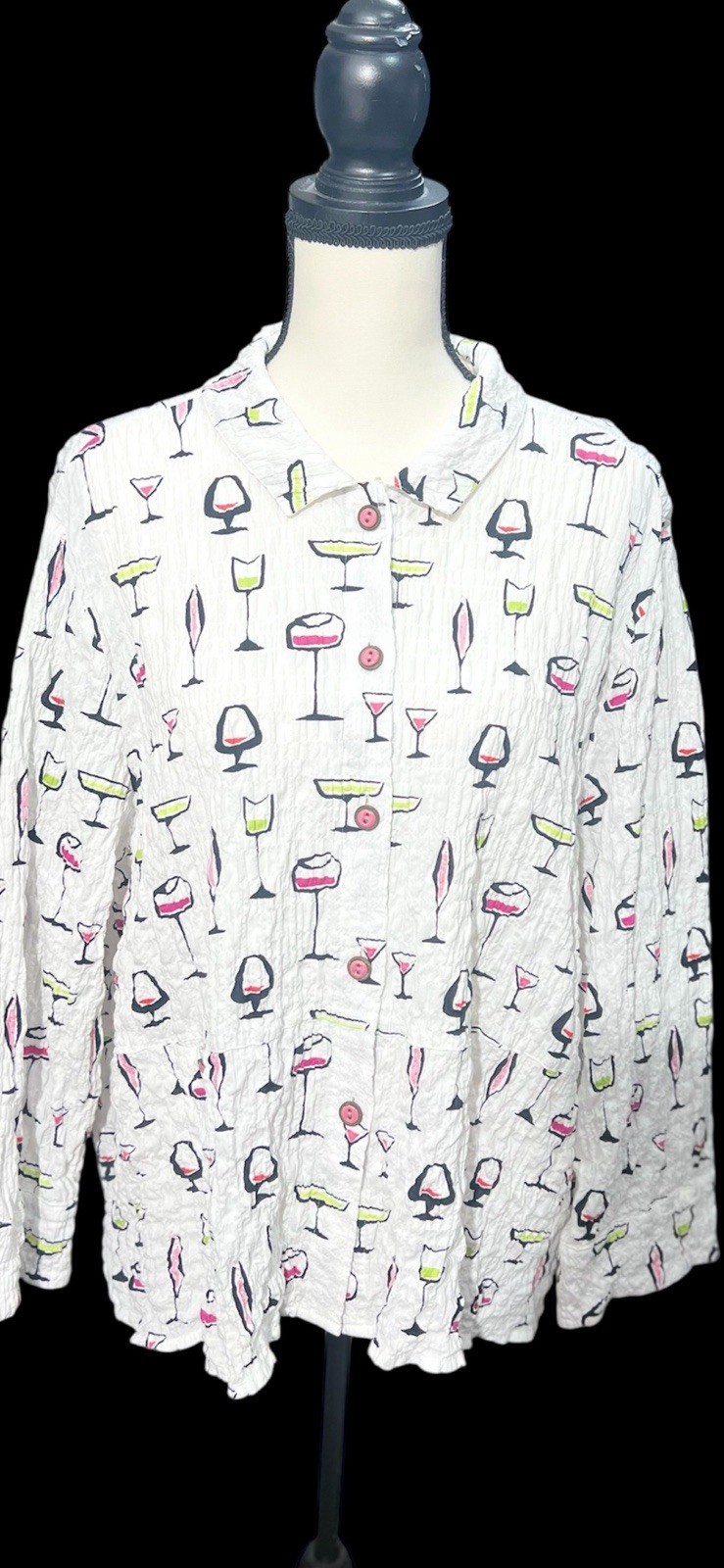 Habitat Cocktail Marty Glas Glam Multicolor Martini Glass White Celeb Lux Sz XL