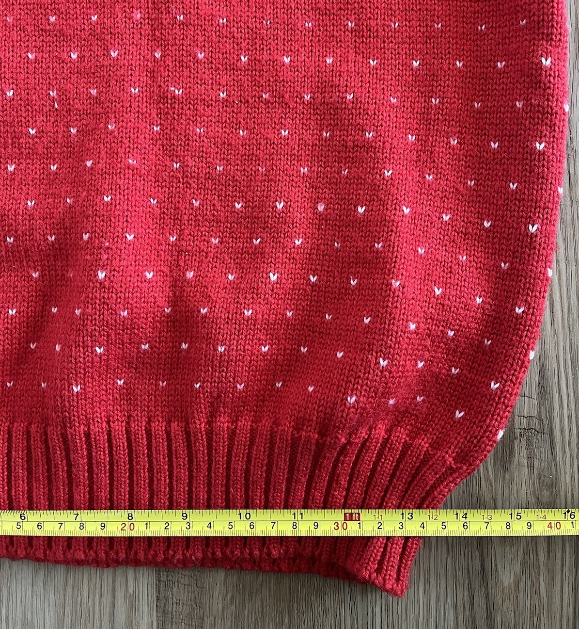 Vintage Summit County Acrylic Wool Cable Knit Red Teal Pullover Holiday Sweater