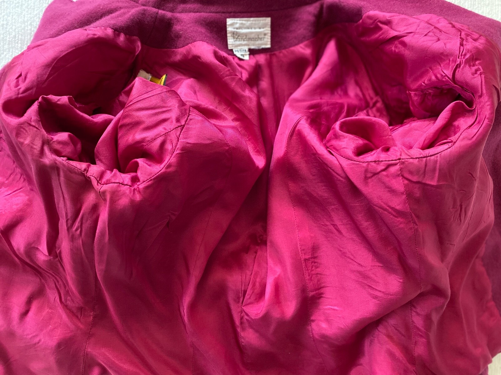 VTG Fitted Wool Jacket | Tailored by Handmacher | Covered Buttons| Petite | Pink
