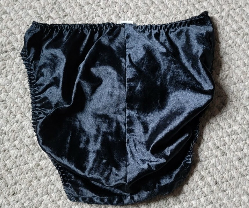 Vintage 80s Victoria Secret Gold Label Black Shiny Panties Small see details