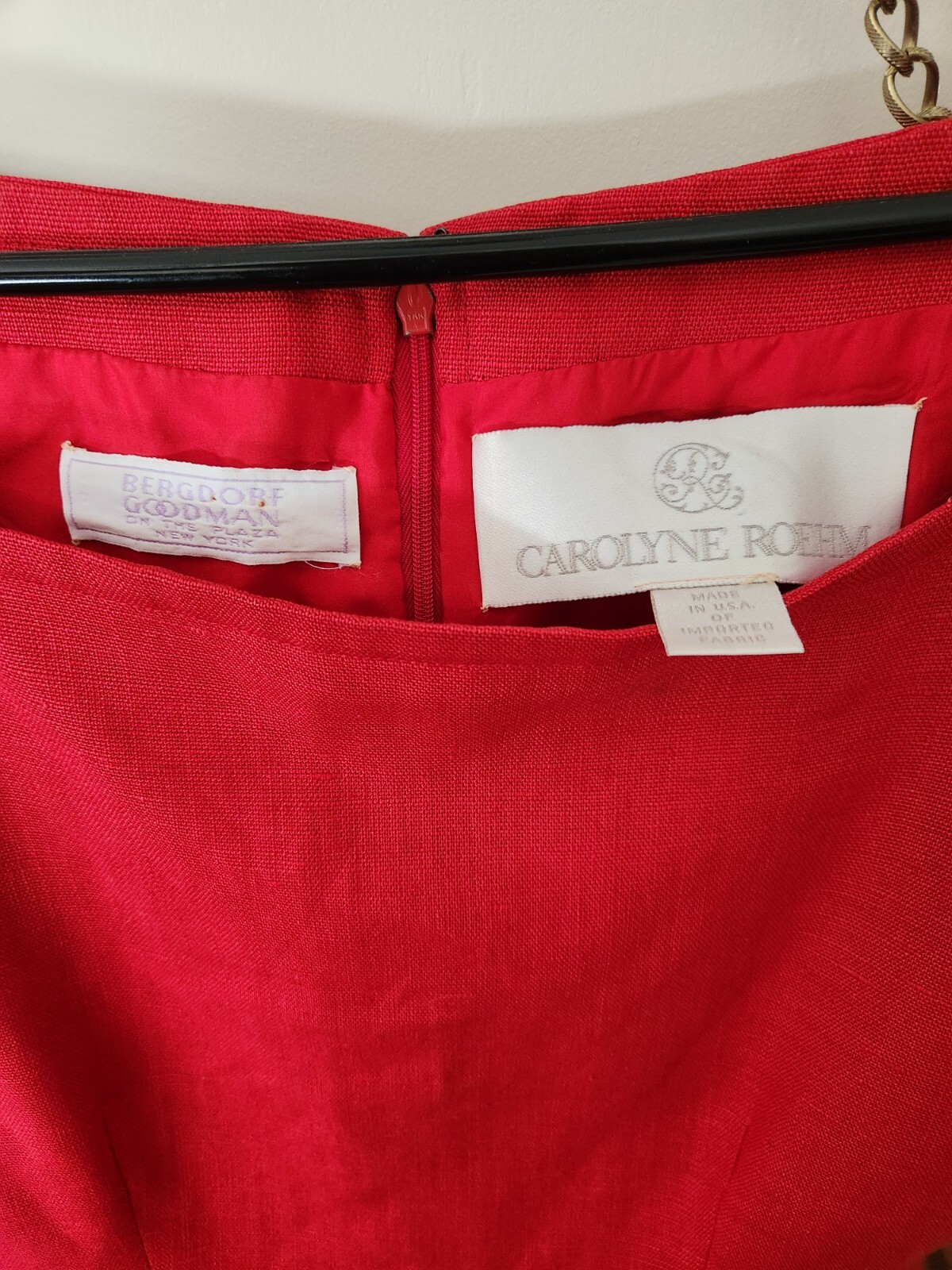 VTG Red Carolyne Roehm Bergdorf Goodman 50s/60s 1950s-1960s Size 10 Dress