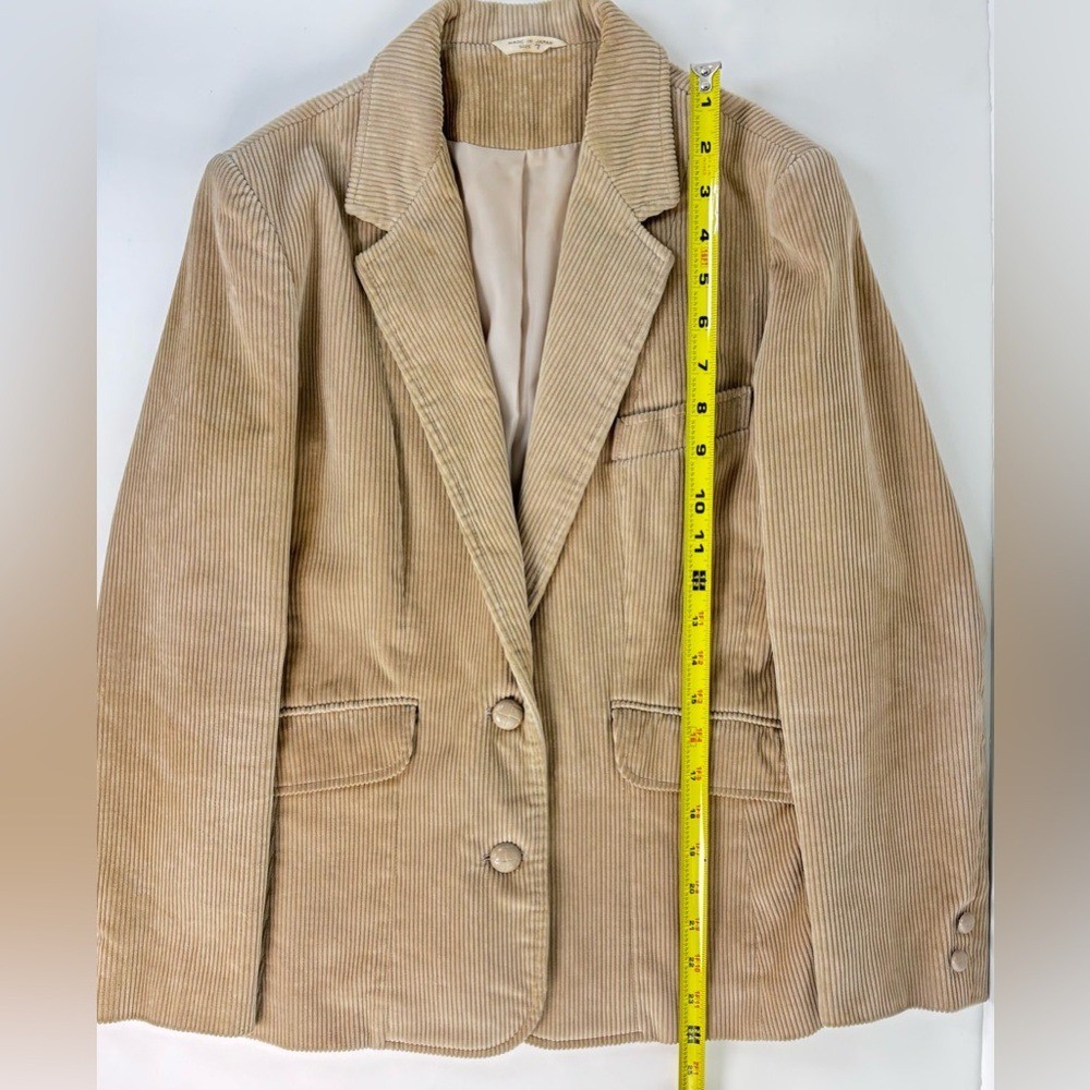 Vintage 70’s Sears Jr Bazaar Classic Tan Corduroy Blazer Lined Size Small