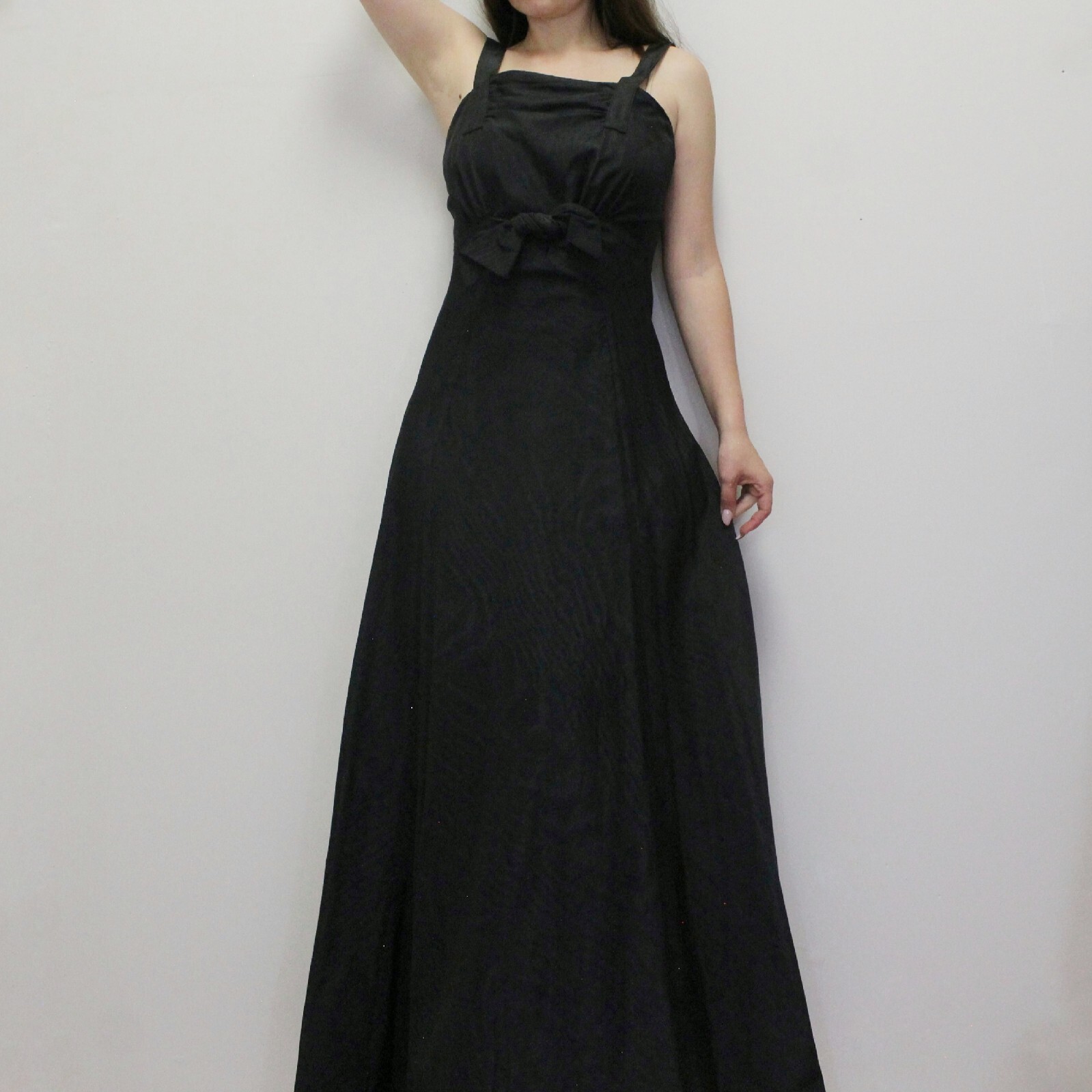 Vintage 30s/40s Black Evening Gown Elegant Maxi Dress