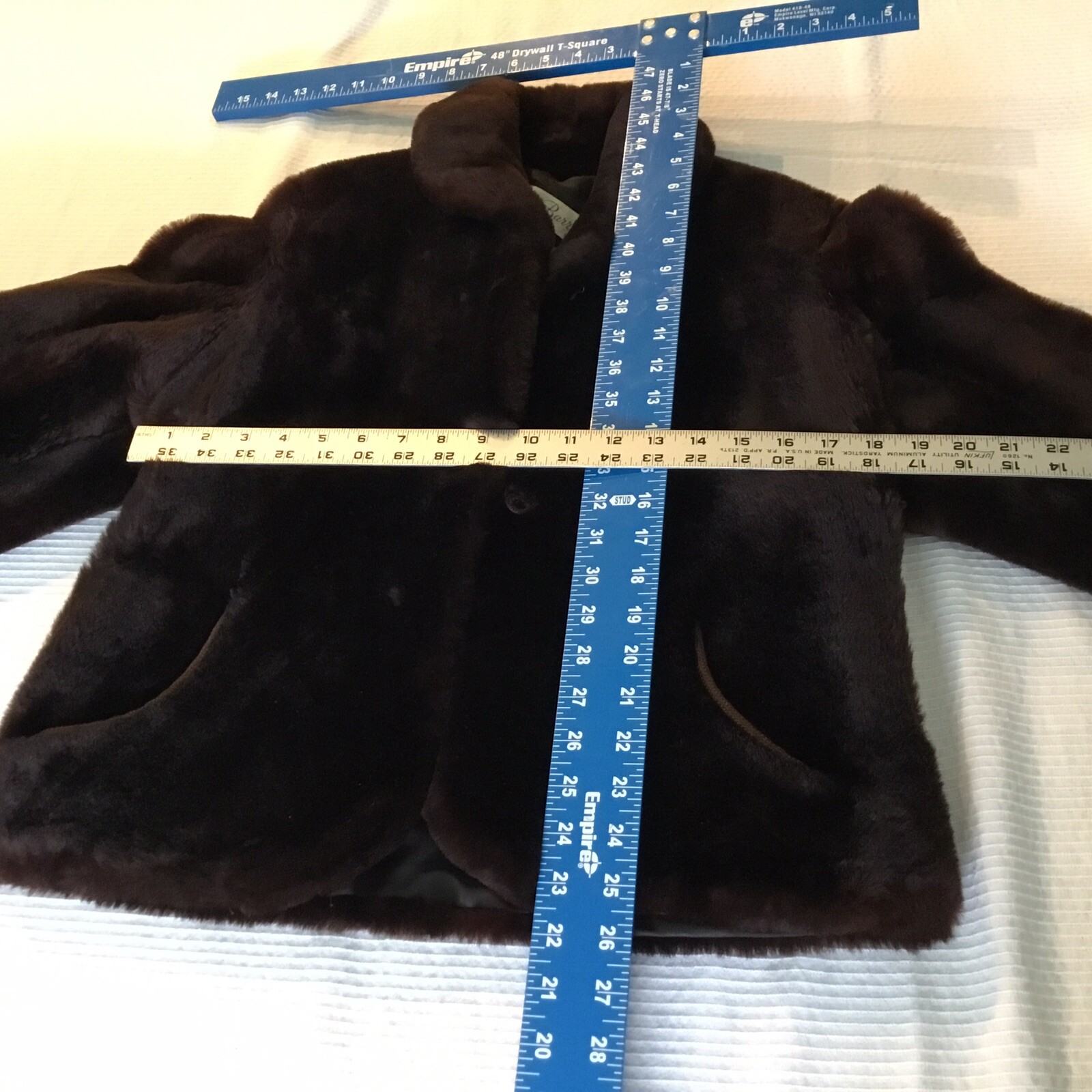Vintage Fur Jacket Mouton Famous-Barr Fur Salon S initials in lining JHC