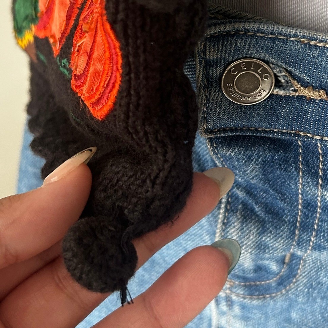 Vintage Halloween Knit Vest Medium Black Harvest Bear Pumpkin Patchwork Buttons