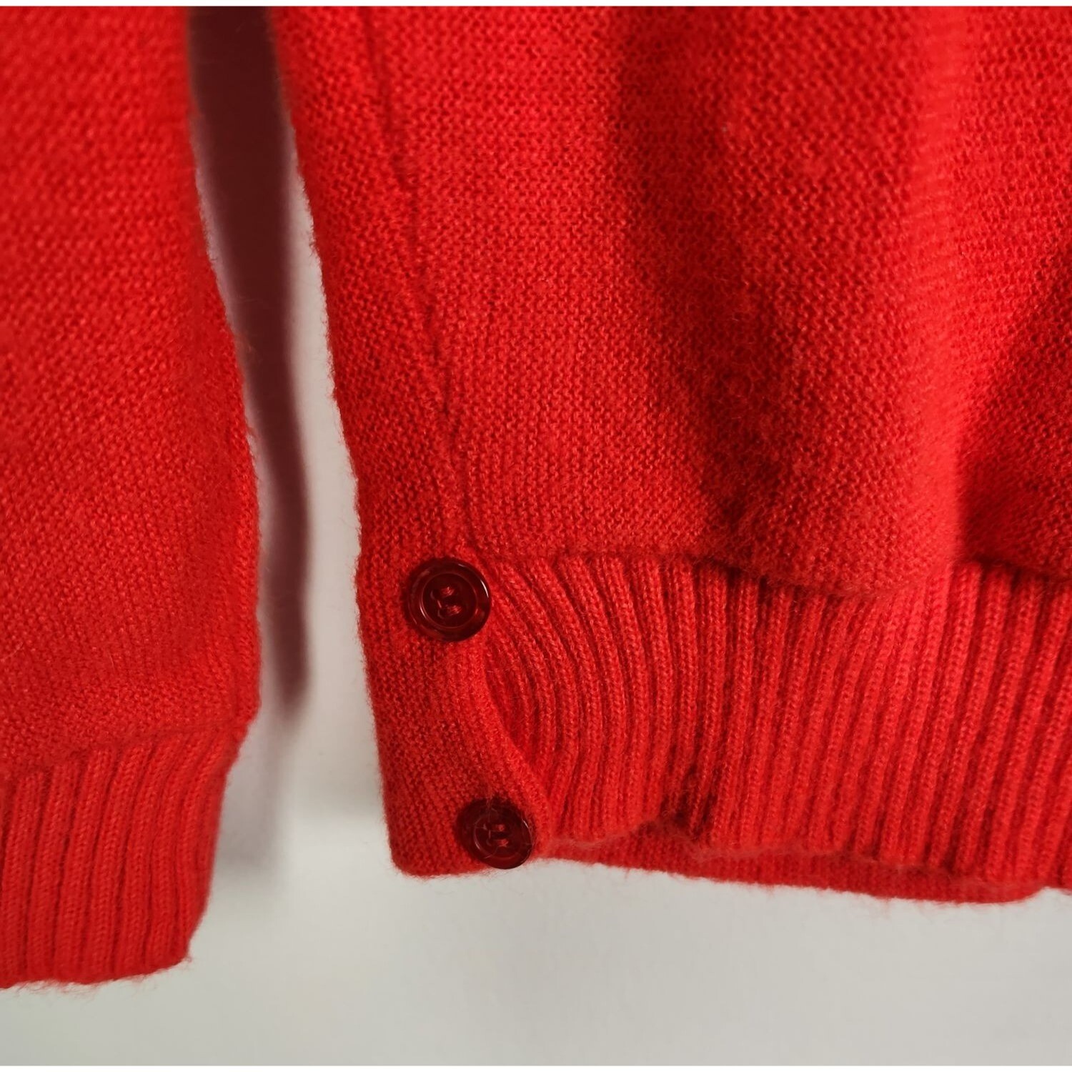 Vtg. Haymaker Women’s Sz. S/36 Red Button Up Brookside Crest Cardigan