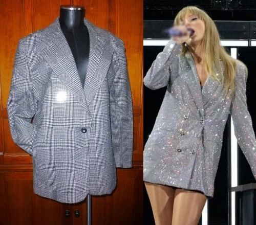 Vtg 80s CRYSTALS Rhinestones Embellished dress Evening Party Blazer Jacket L XL