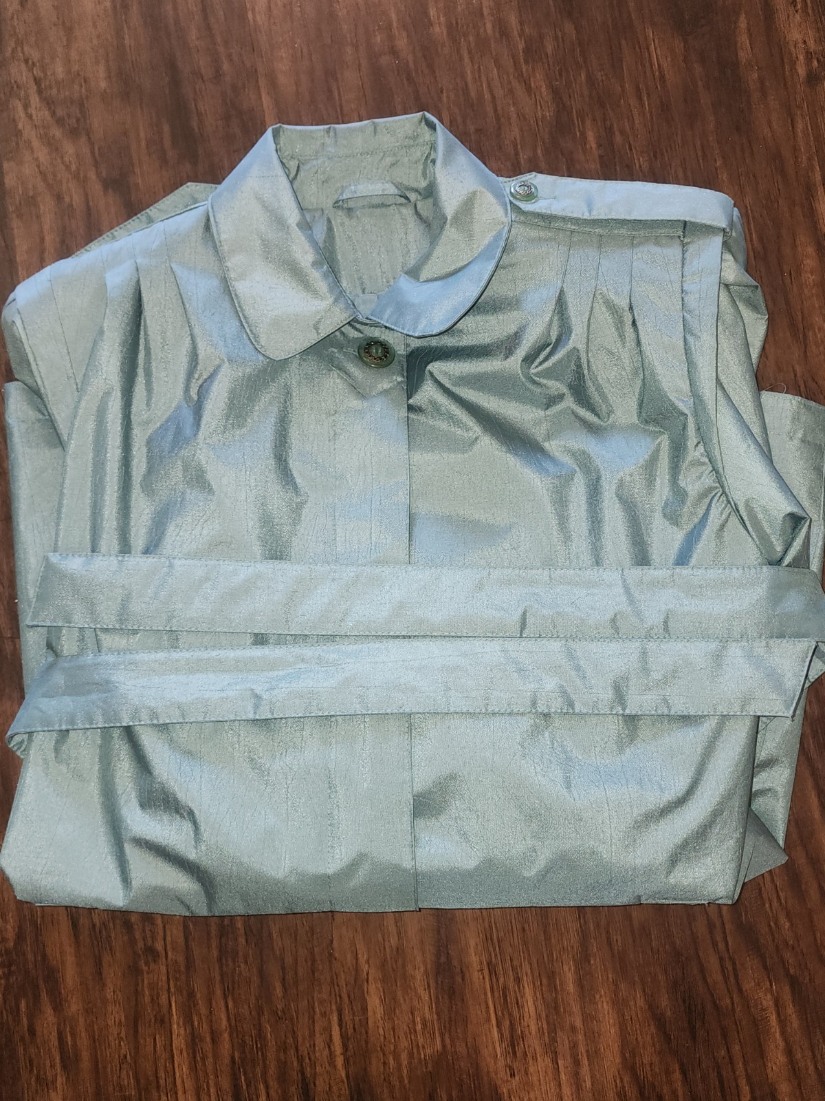Vintage Mariel Trench Coat 80s 90s Green Jacket Size Small