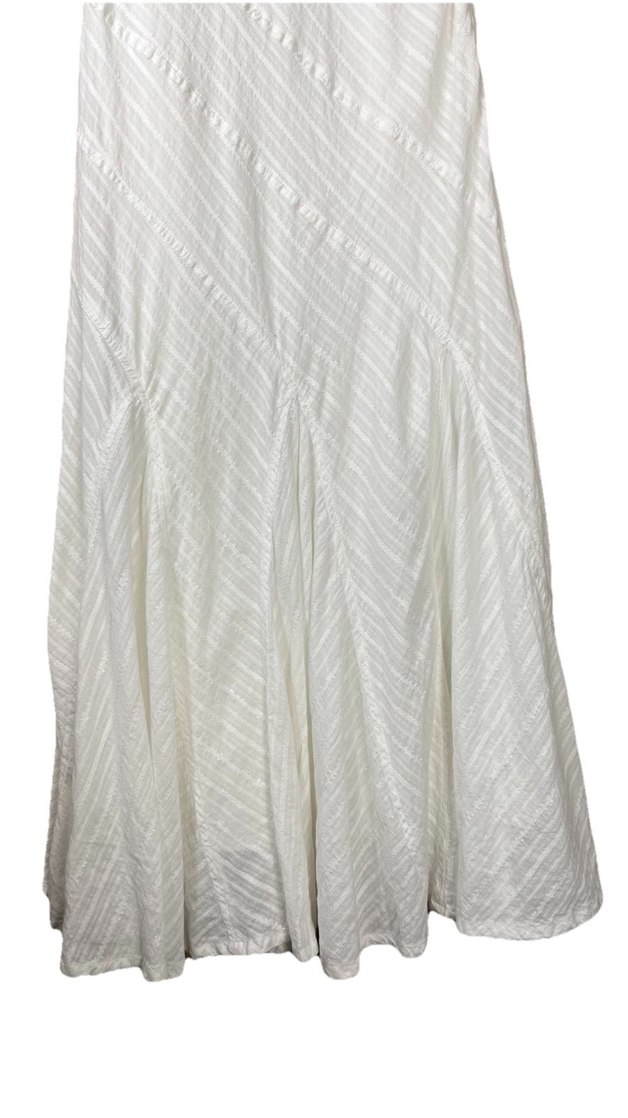 Peppermint Bay (Sz M) White Maxi Dress Trumpet Hem Sleeveless 100% Cotton