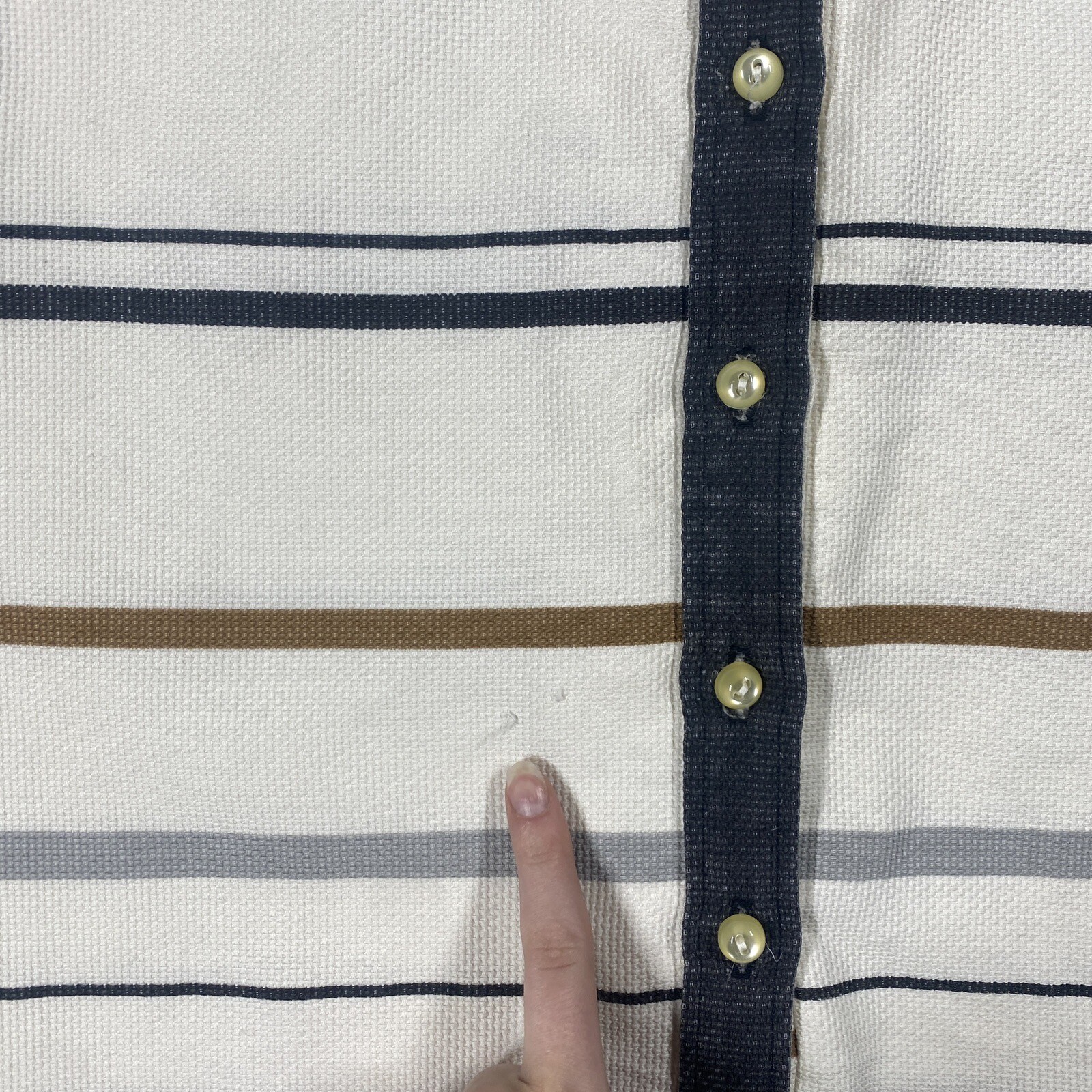 VINTAGE 50s 60s Mod A Line Shift Dress Size 14 Striped Button Up Collar 1960s