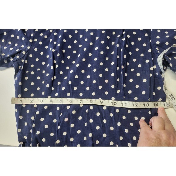 Vtg Homemade 70s Sailor Nautical poke a dot Dress small See Measurements
