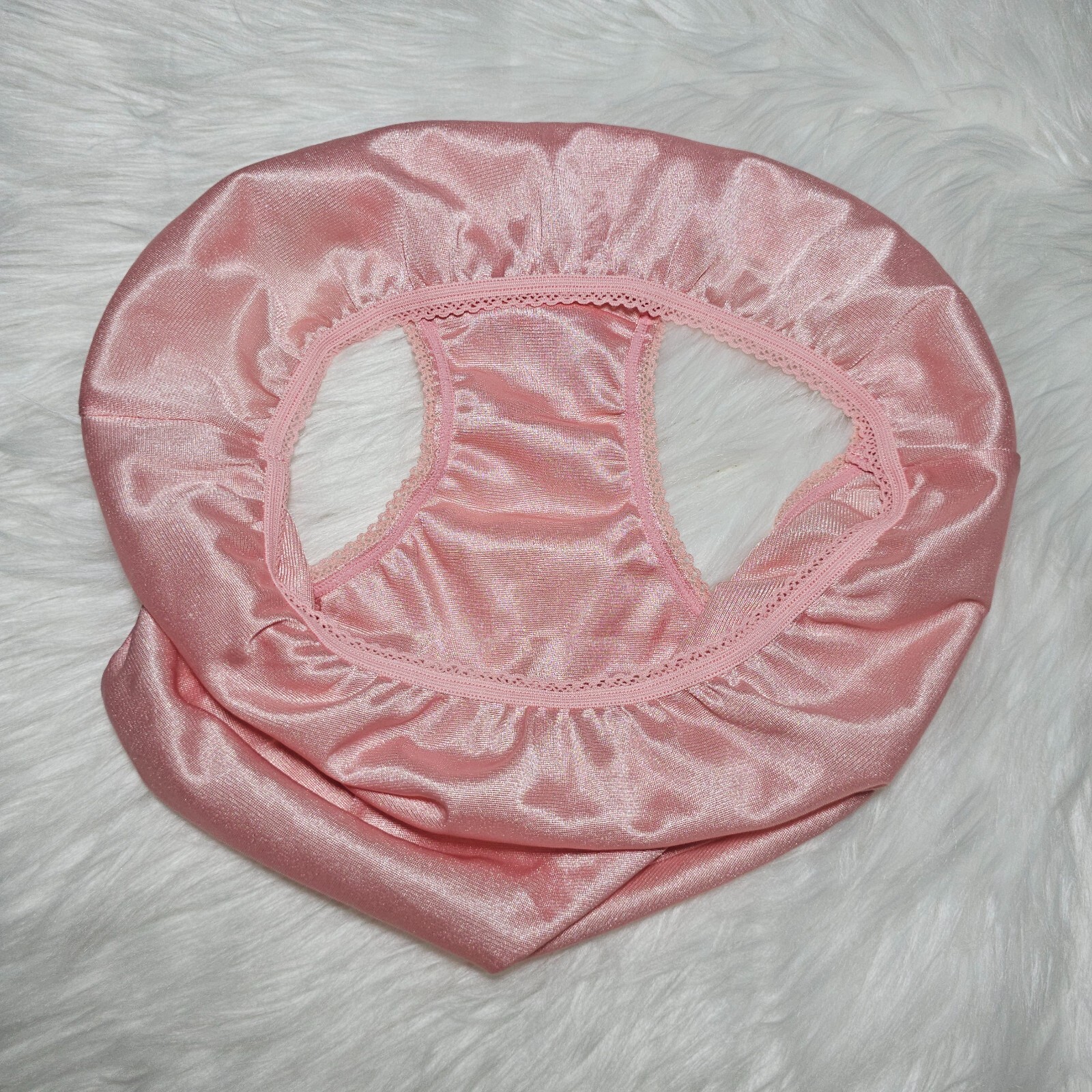 Vintage Silky Peach Panty 100% Nylon Sissy Sheer Brief Size 6-7 Hip 35-39″