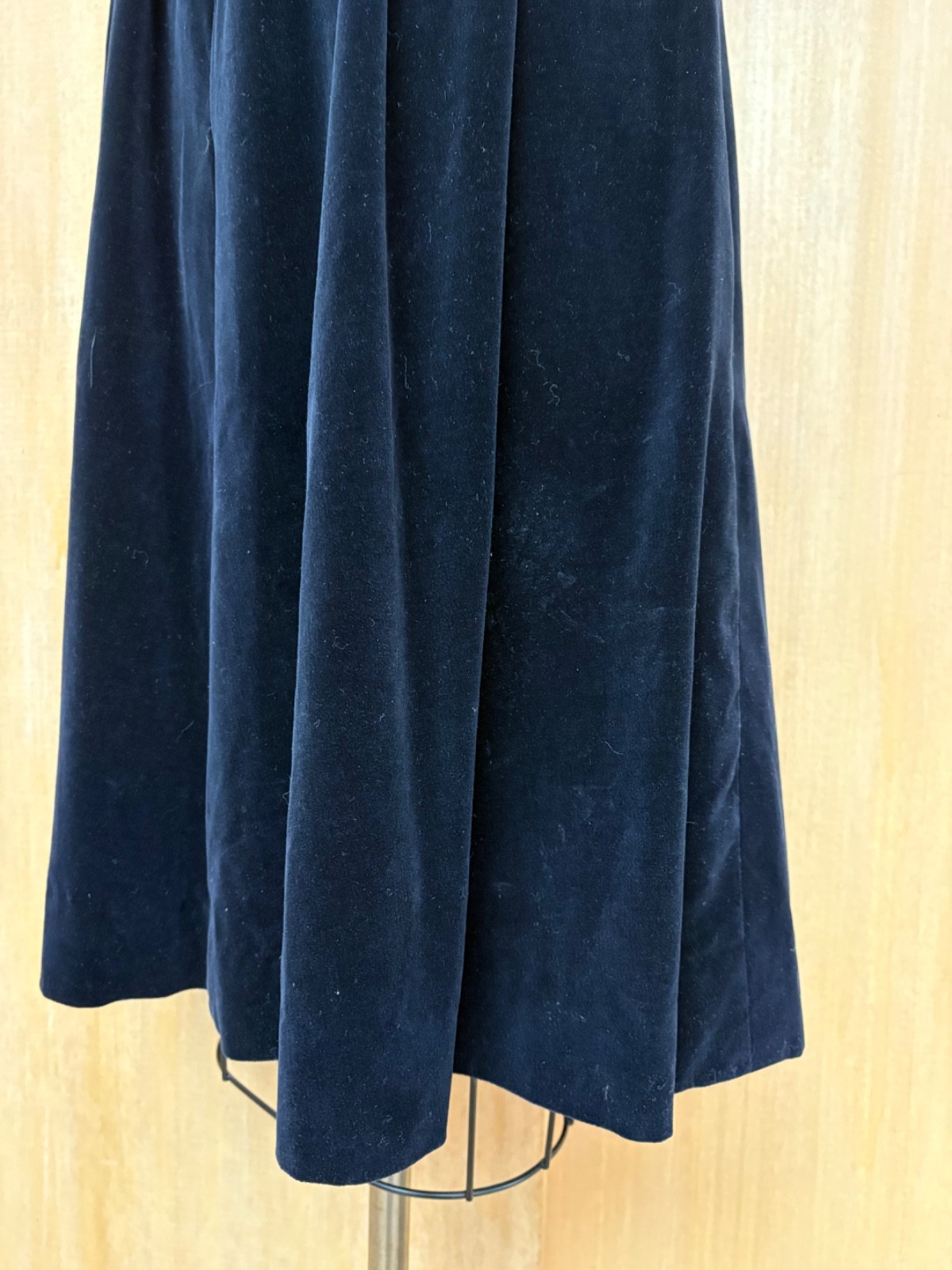 VTG 40s 50s MINX MODES Velveteen Dress Cord Embroidery Rhinestone Boat Neck XS