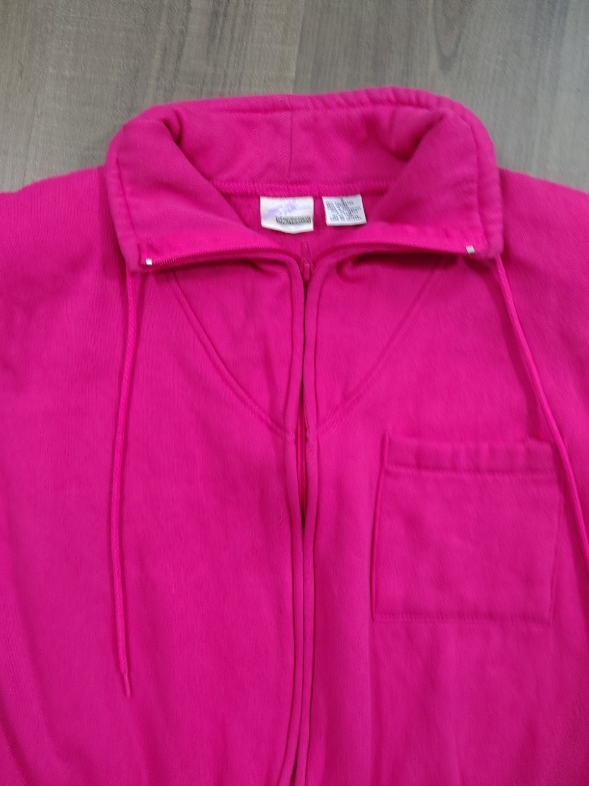 VTG 80s MacPherson Hot Pink Fleece Jumpsuit S One Piece Track Sweatsuit Flight