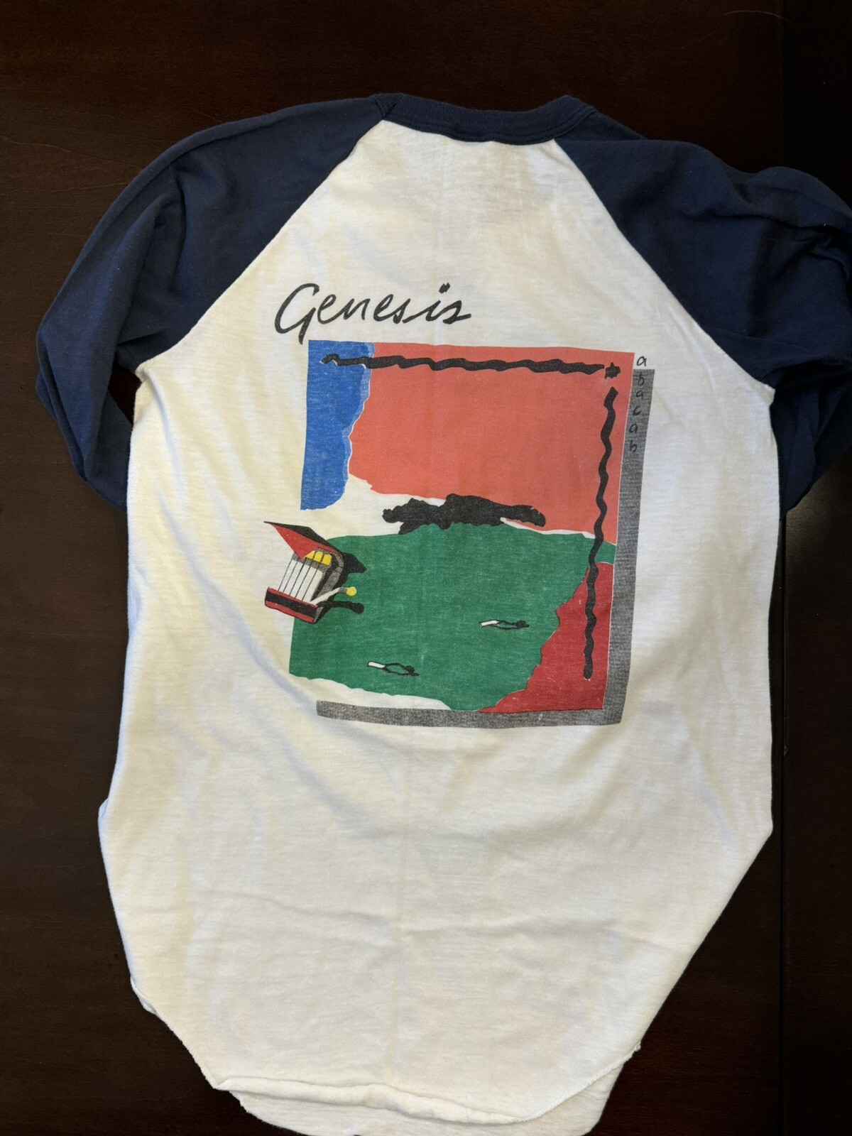 80s Vintage Womens S Tour 82 Genesis Double Sided Graphic Tee Shirt Concert Tee