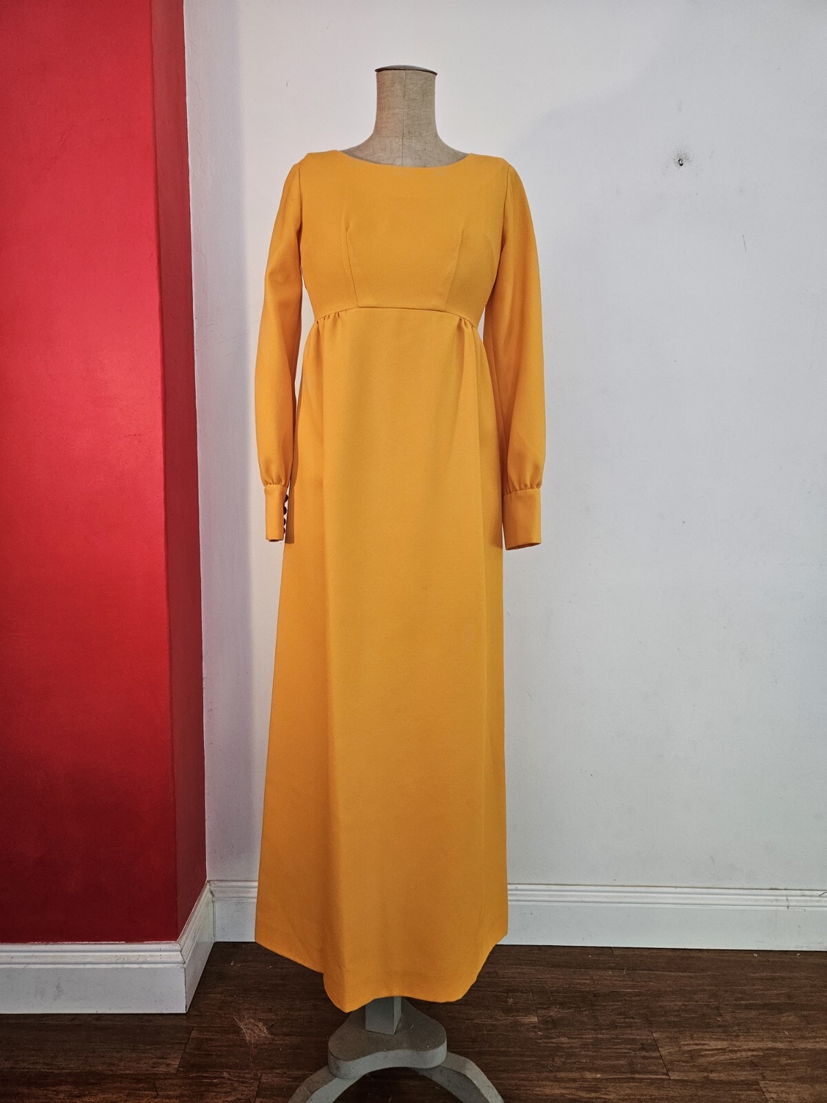 Vintage Maxi 70s Dress Orange Size XS- S fits AU 8