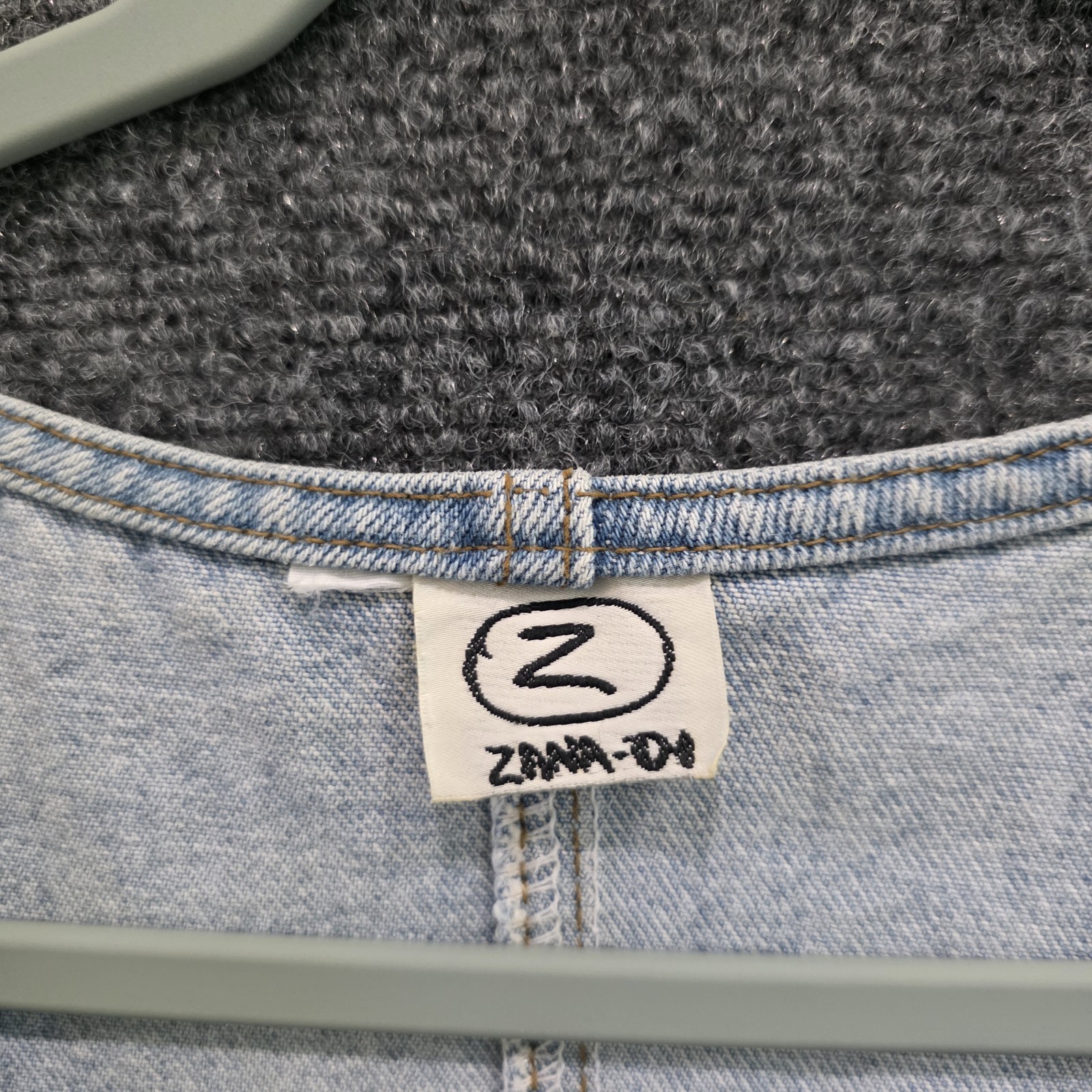 Vintage Zana-Di Denim Jumper Dress Womens Light Wash Pinafore 90s Grunge Small