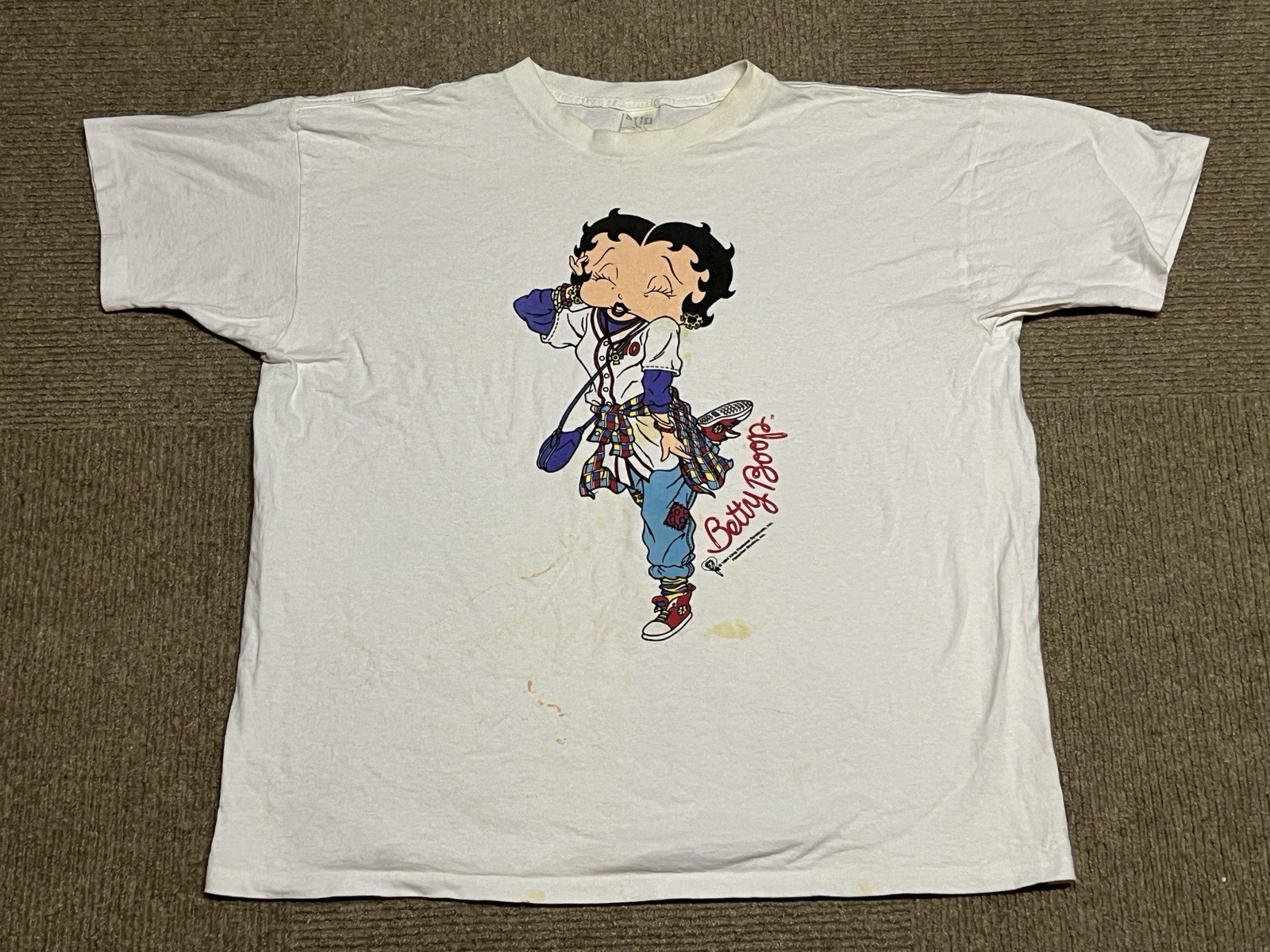 Vintage Betty Boop Single Stitch Shirt King Features Syndicate 1994 STAINED READ