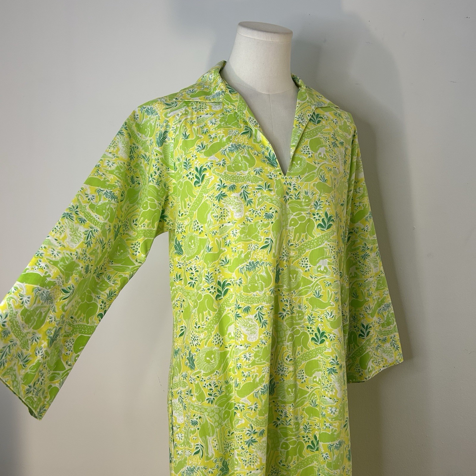 60s 70s Novelty Print Jungle Animal Dress Retro True Vintage 38 Inch Bust