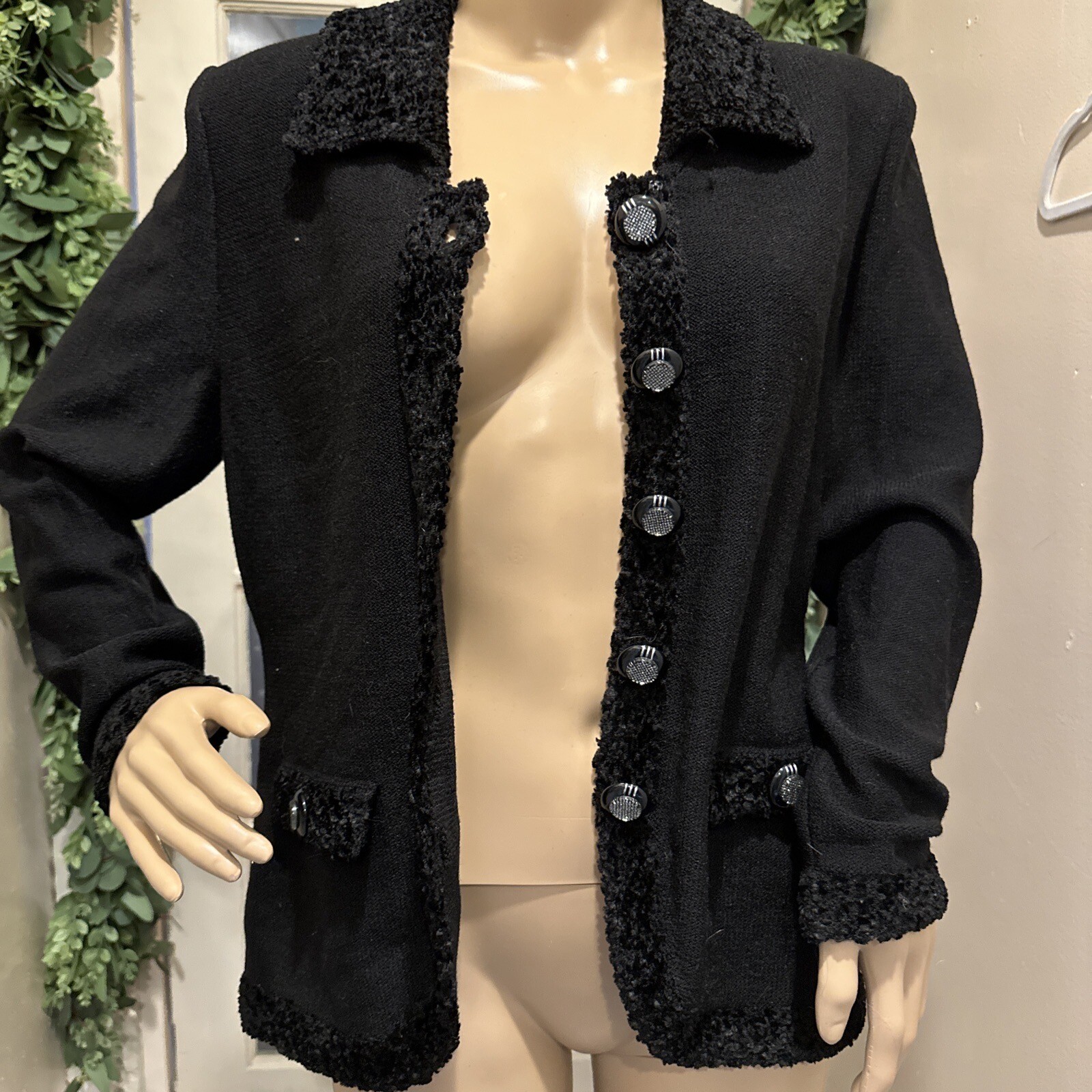 Vintage J.S.S. Black Button Up Cardigan