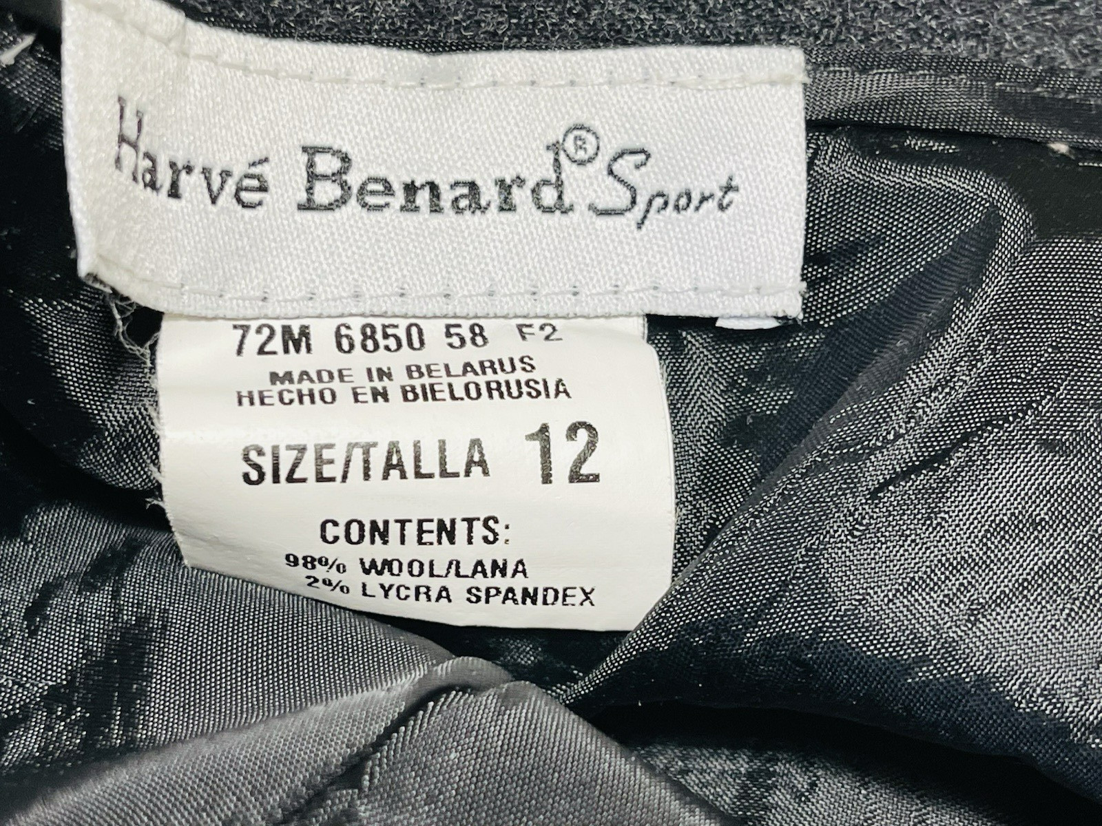 VTG Harve Benard Sport Wool Pants Womens 12 Charcoal Gray Trouser Tapered