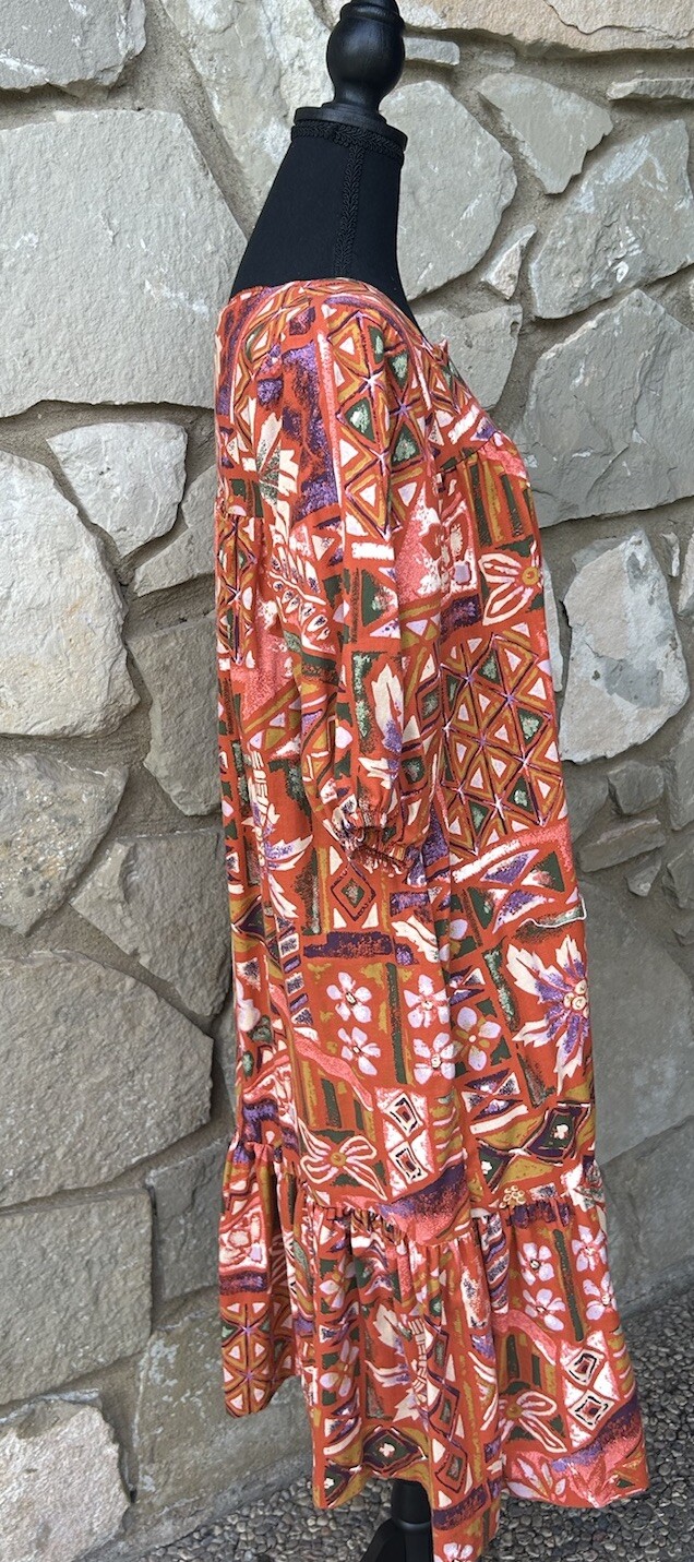 Vintage Brownstone Studio Duster House Dress Robe Size Medium Multicolor EC