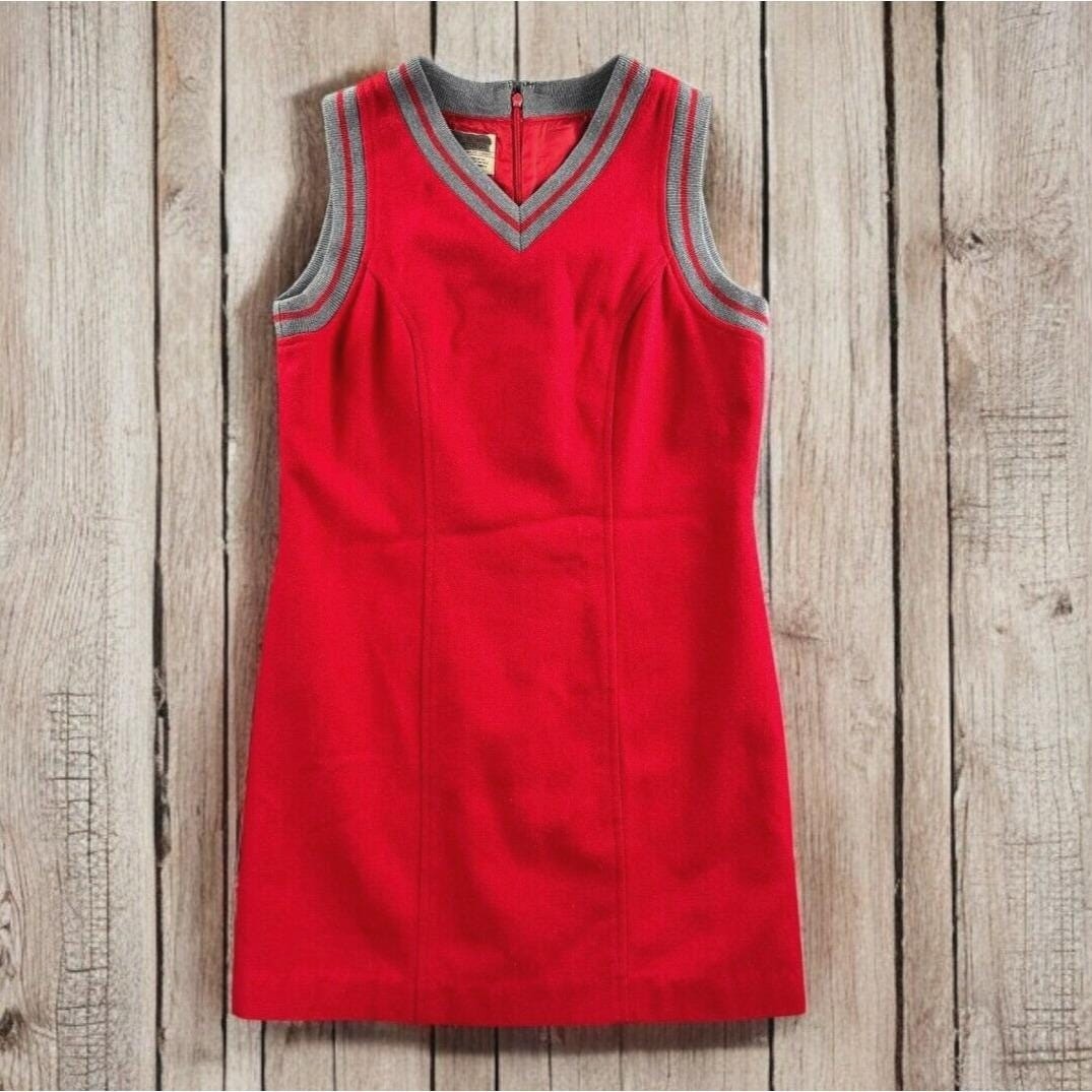 Vintage Abercrombie & Fitch Shirt Dress Women XS 90s Mod GoGo Preppy Minimalist