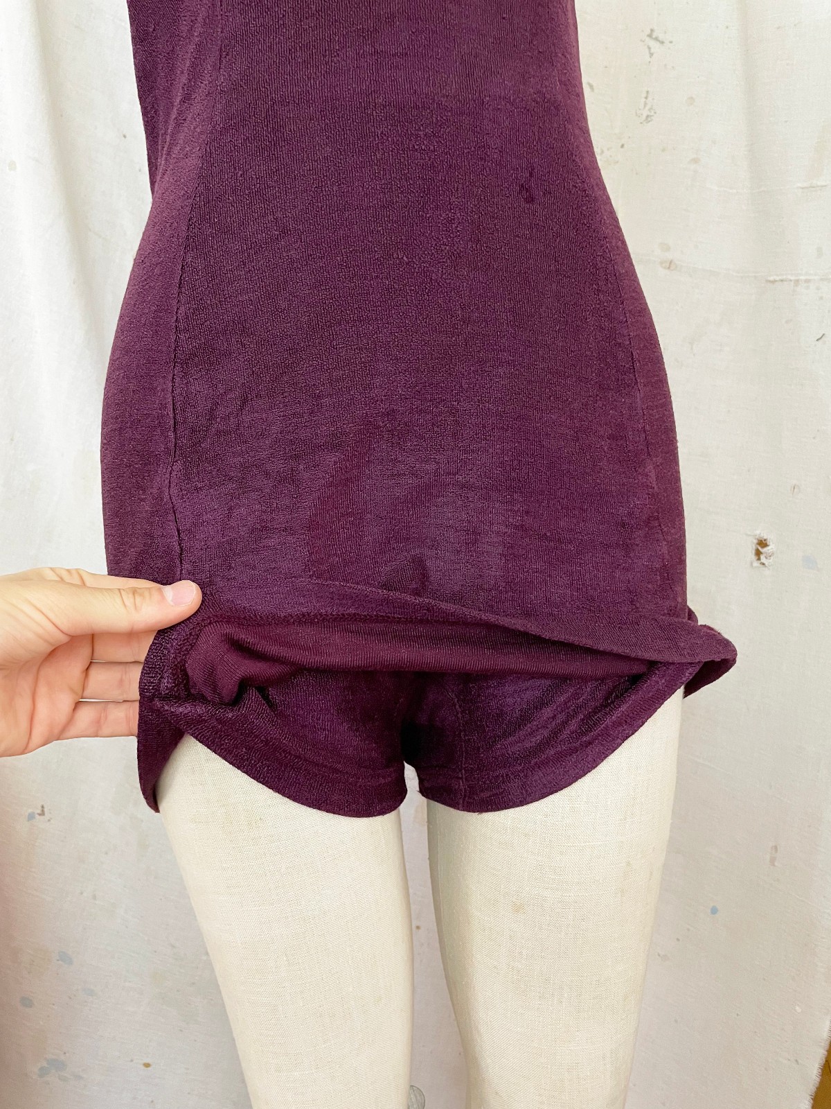 RARE Vtg 40s Jantzen George Petty Pinup Girl Knit Terry Cloth Swimsuit sz 40 / L