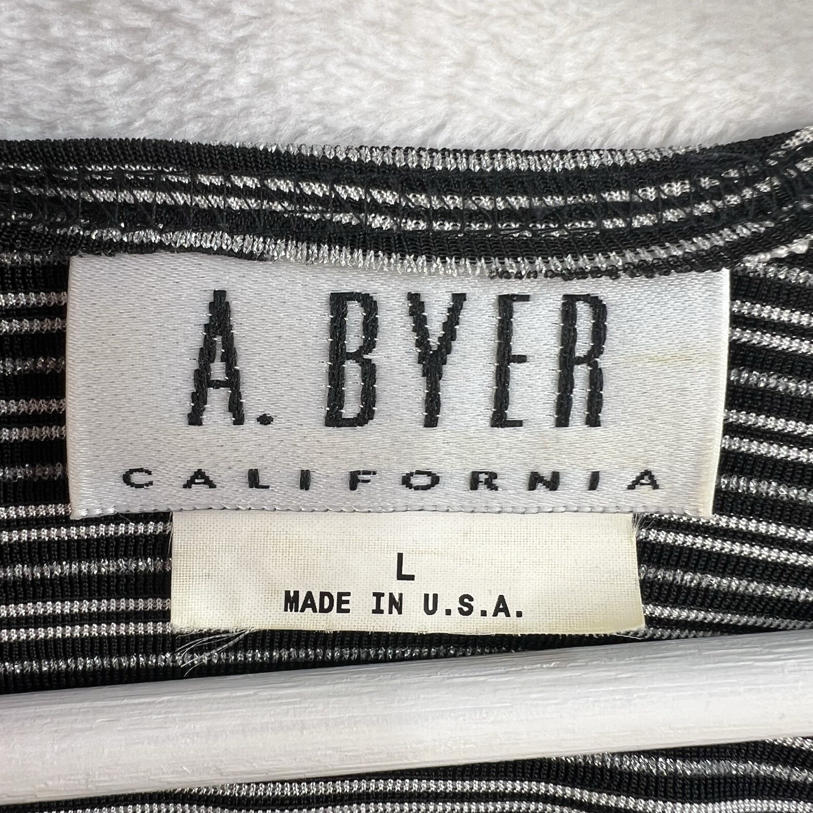 Vintage Y2K 90s Large Cardigan Single Button Metallic Striped Black White USA