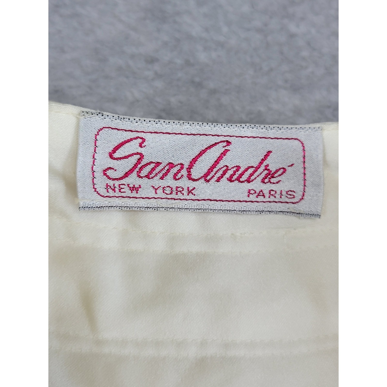 San Andre New York Paris Vintage 80s Cream Ruffle Chiffon Blouse Top Womens L