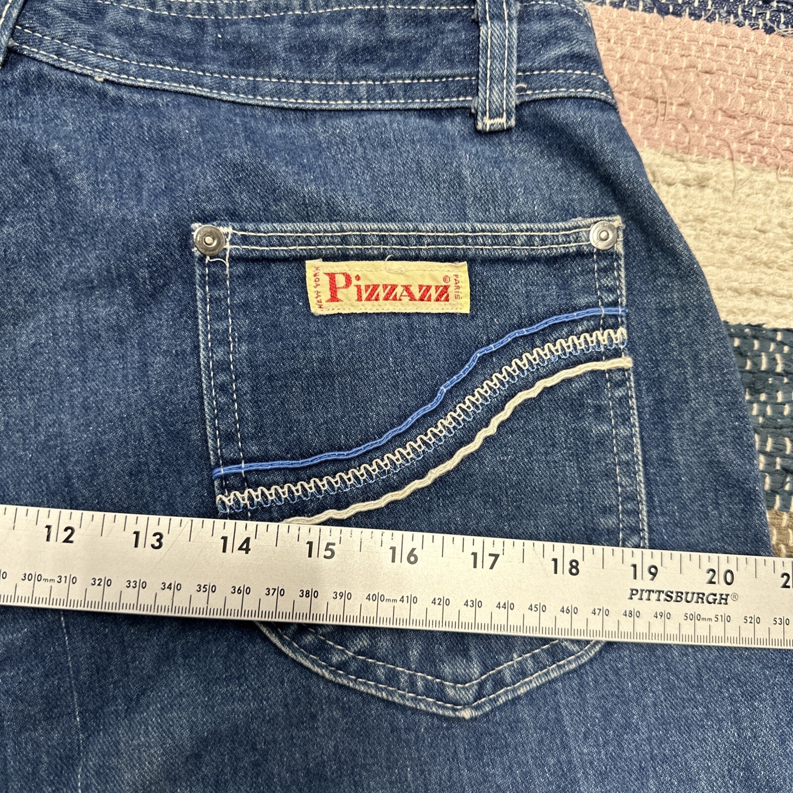 Vintage 1980’s Pizzazz Jeans Womens SM High Waist Embroidered Paris NY 32×32″