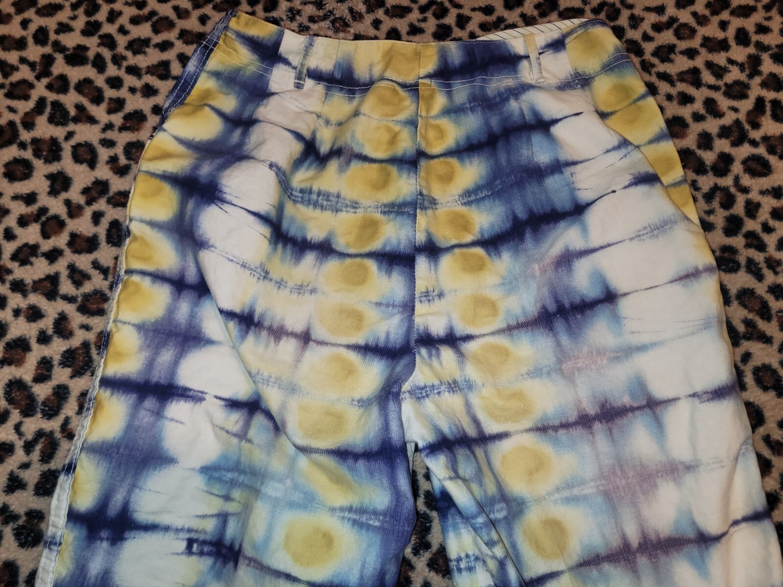 Vintage Tie Dye Xtrovert 60s 70s 80s Pants Blue Yellow White